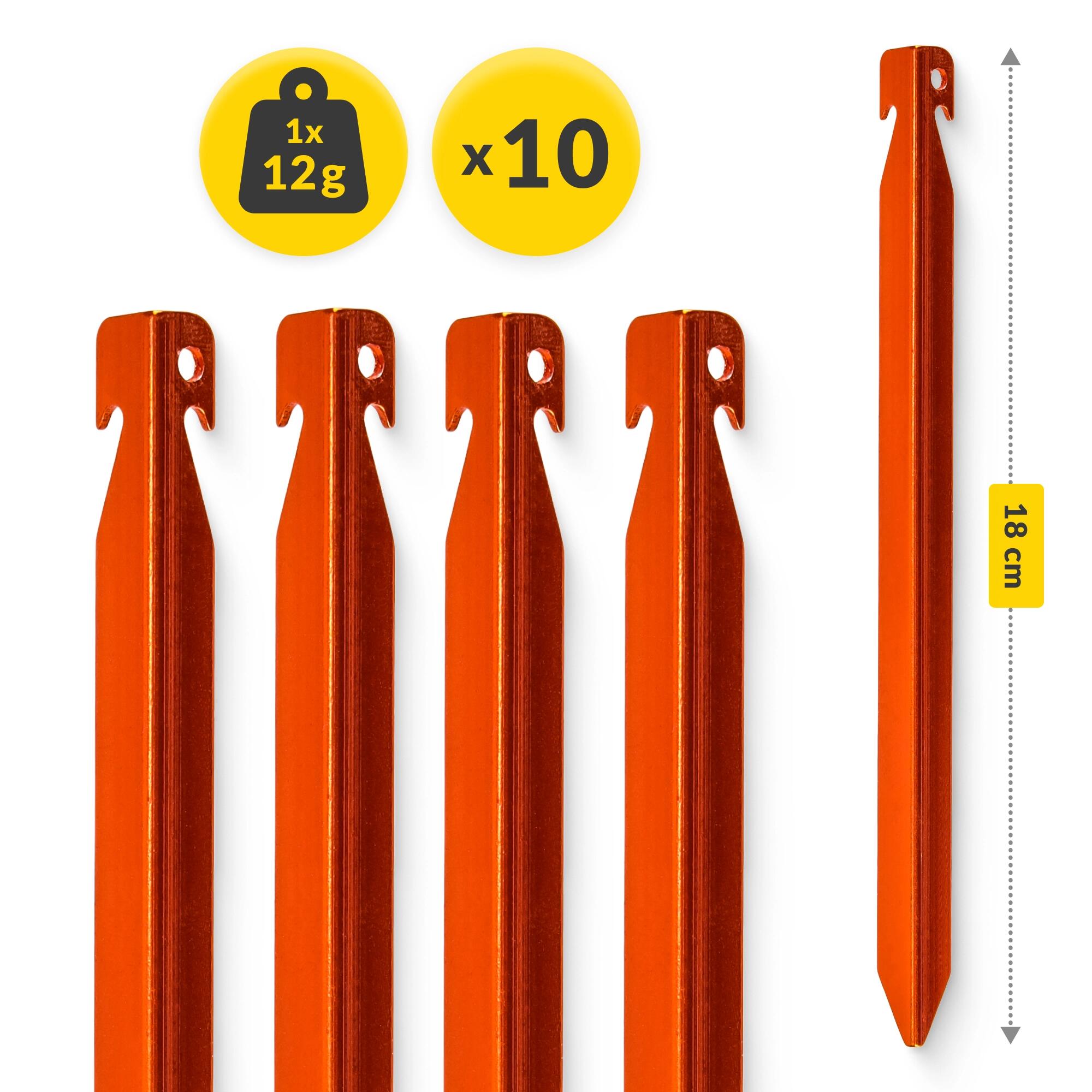 Śledzie aluminiowe do namiotu 18 cm V-kształtne 10 szt. 3/7