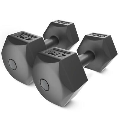 Dumbbells krachttraining bitumen hexagonaal antislip 2 stuks 4fizjo