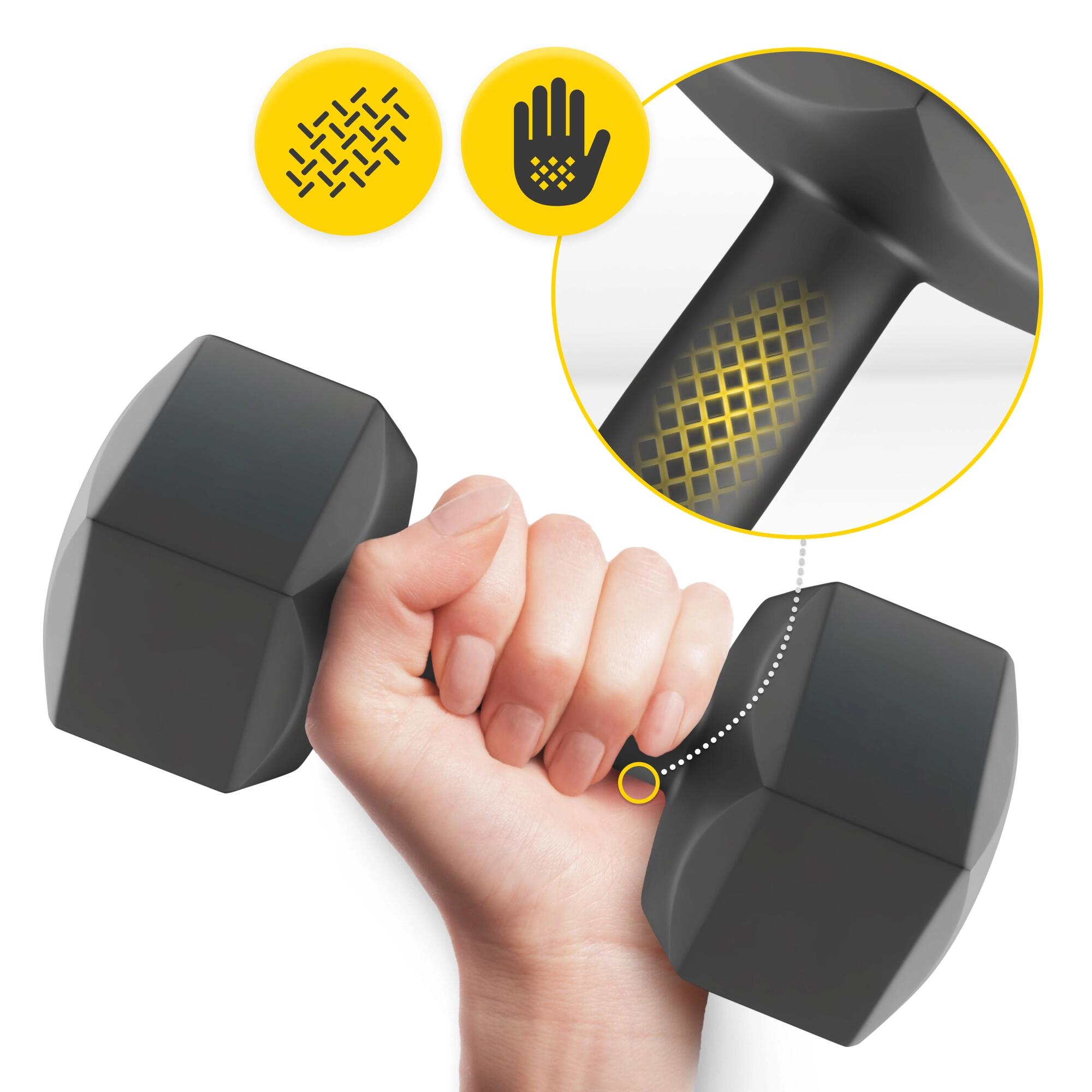 Manubri bitume coppia fitness palestra tonificazione antiscivolo 4FIZJO 6/7