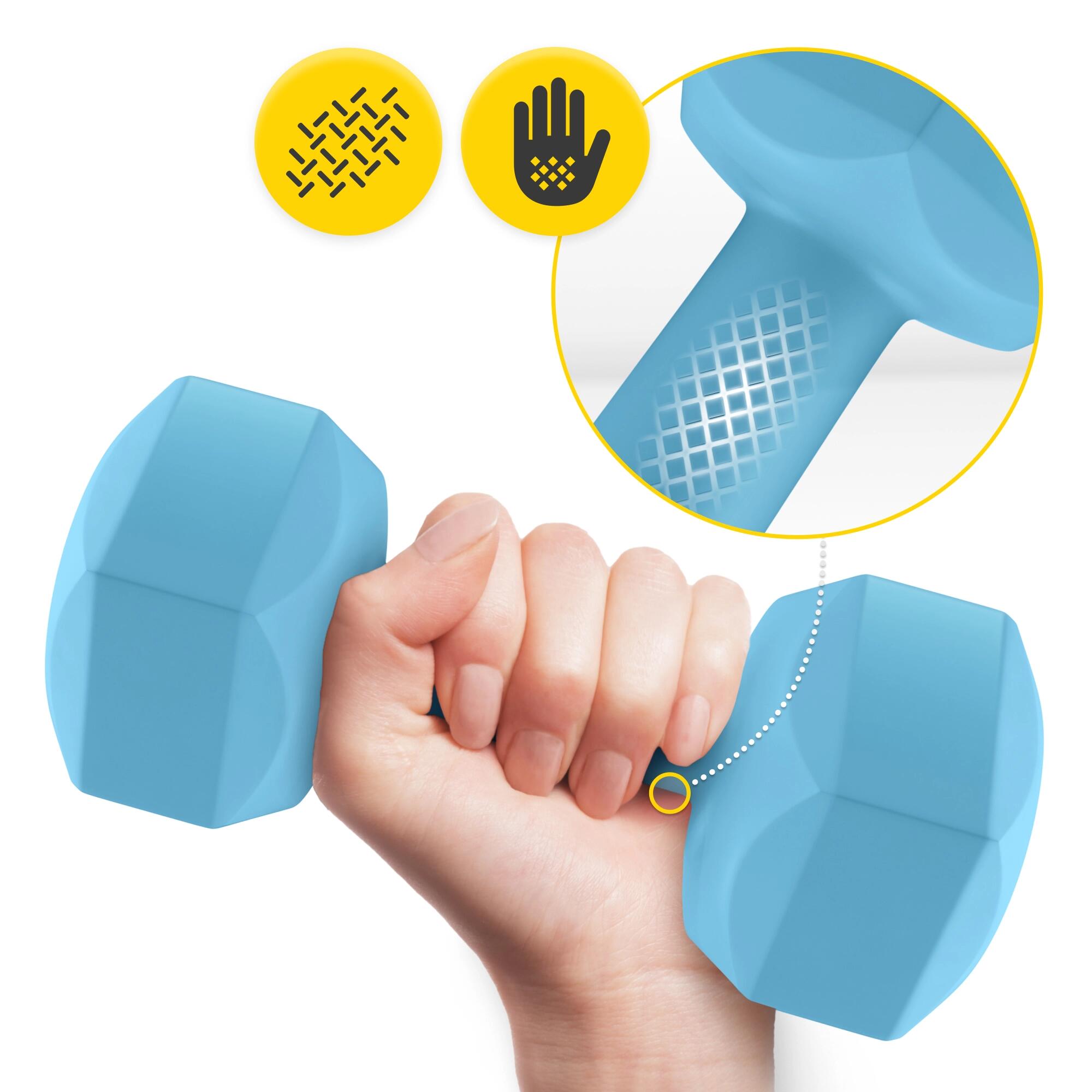 Manubri bitume coppia fitness palestra tonificazione antiscivolo 4FIZJO 6/7