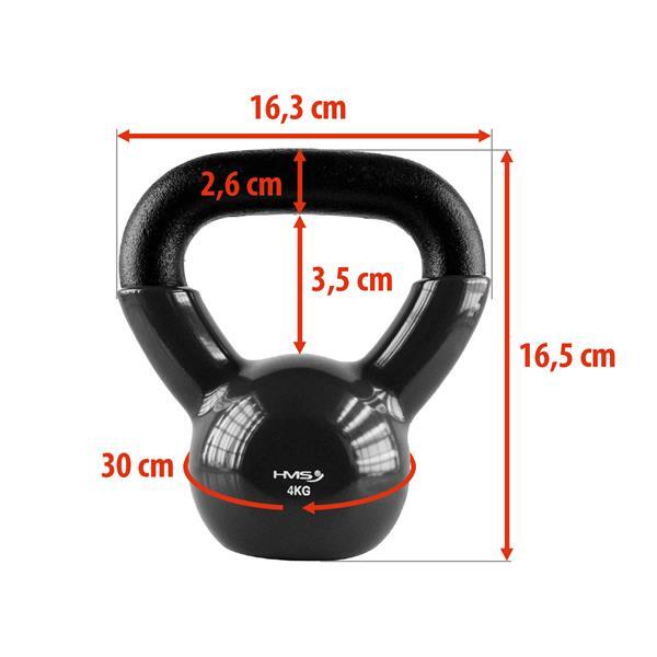 Kettlebell din fontă acoperit cu vinil KNV HMS