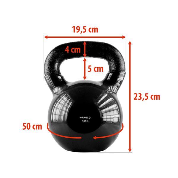 Kettlebell din fontă acoperit cu vinil KNV HMS