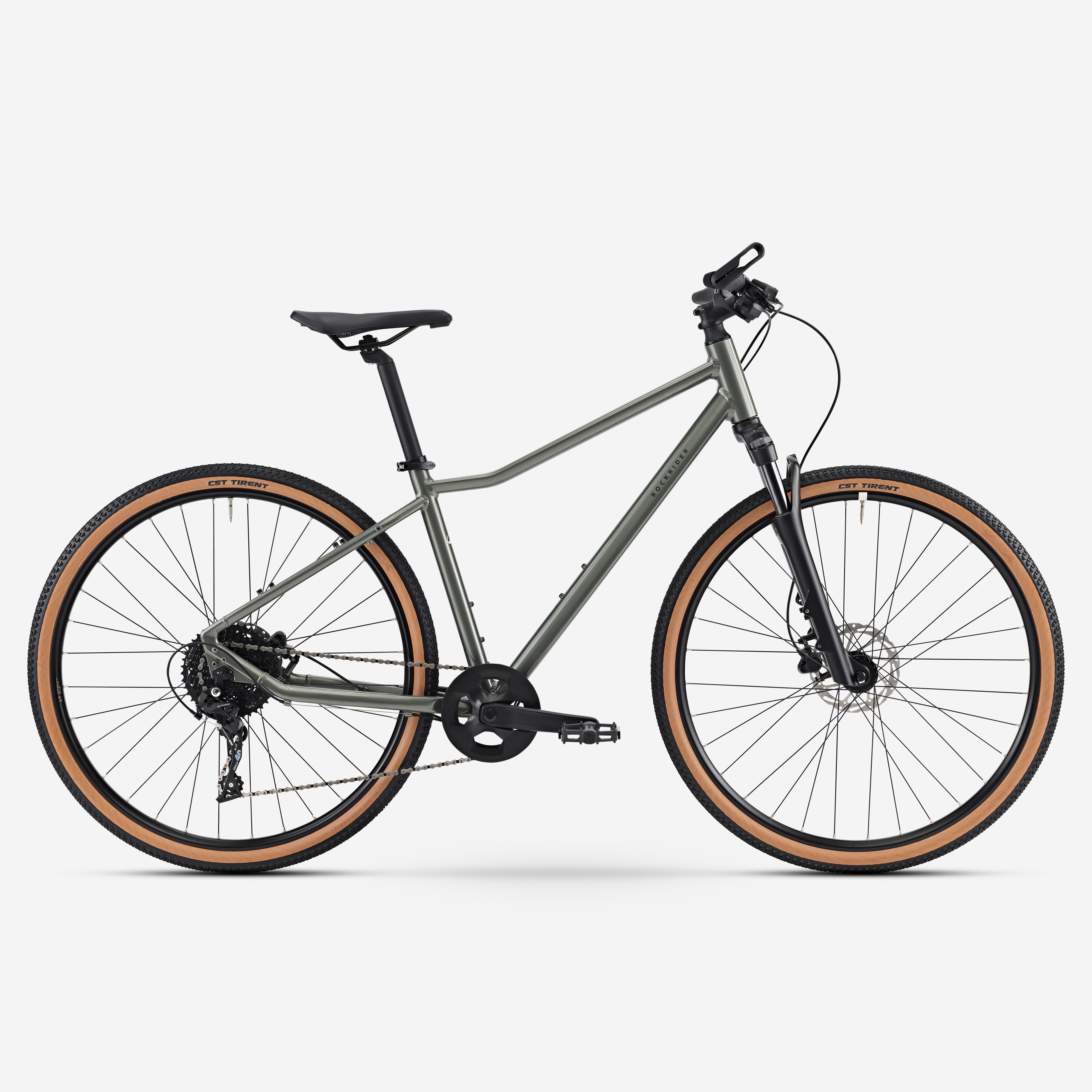 Reconditionate - Bicicleta polivalenta cadru inalt ACTV 500 Verde