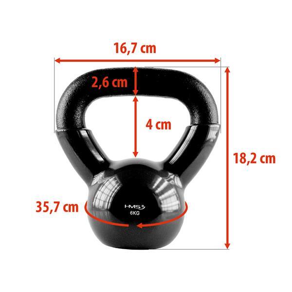 Kettlebell en fonte avec revêtement vinyle KNV HMS 6/6