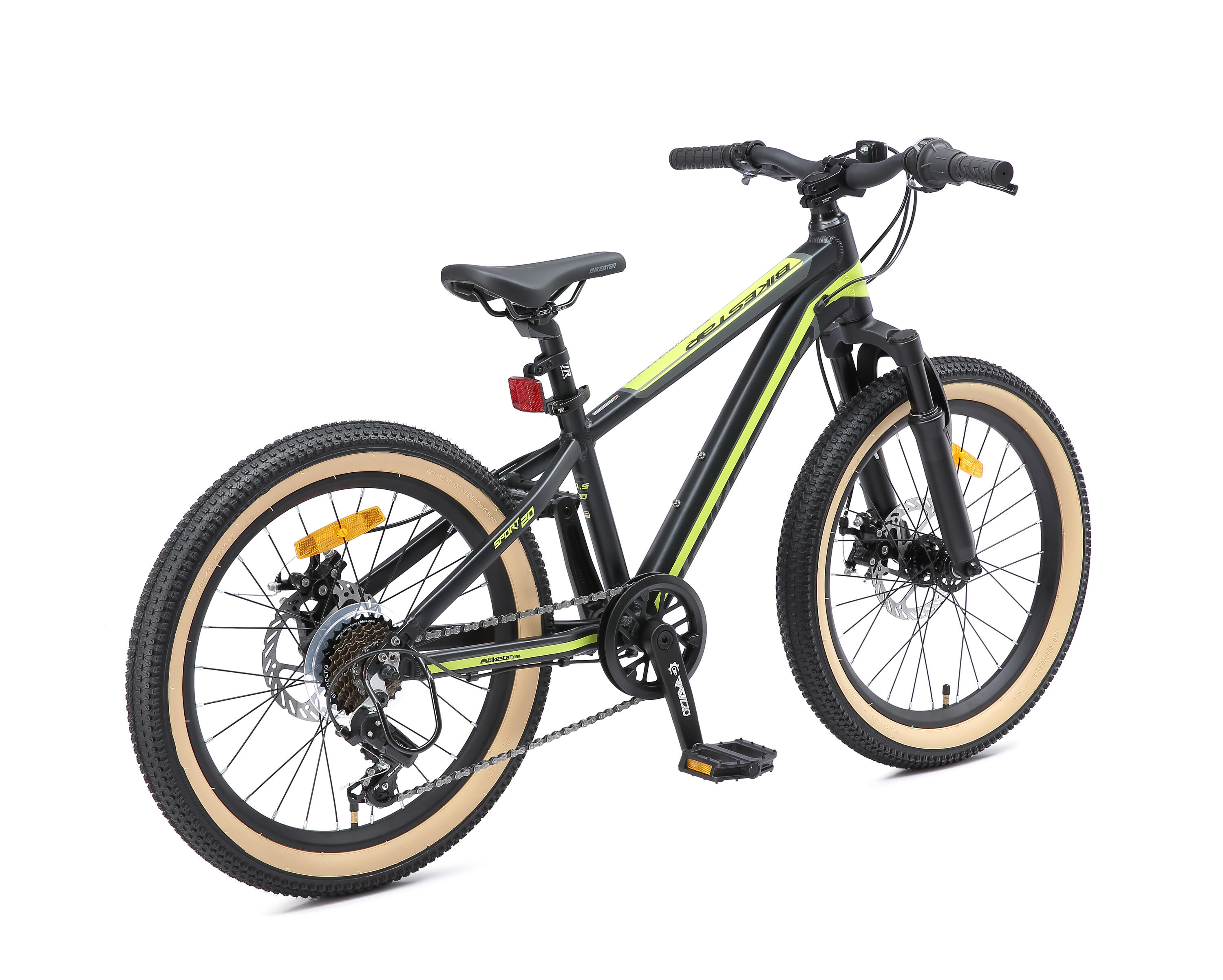 MTB 20" aluminium, kinderfiets 6 jaar, hardtail, 21 versnellingen, schijfremmen 3/7