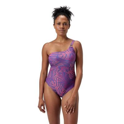 Speedo shaping printed asymmetrisch badpak voor dames