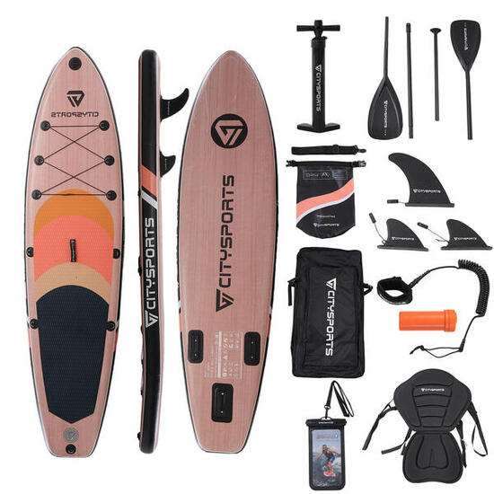 Planche de Stand Up Paddle. Ensemble de planche à pagaie gonflable
