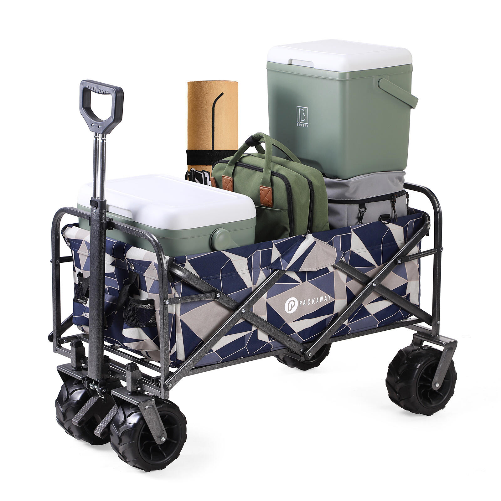 BRISBY Packaway XL faltbar Bolderkar Abstrakte Farben Pastell 80kg