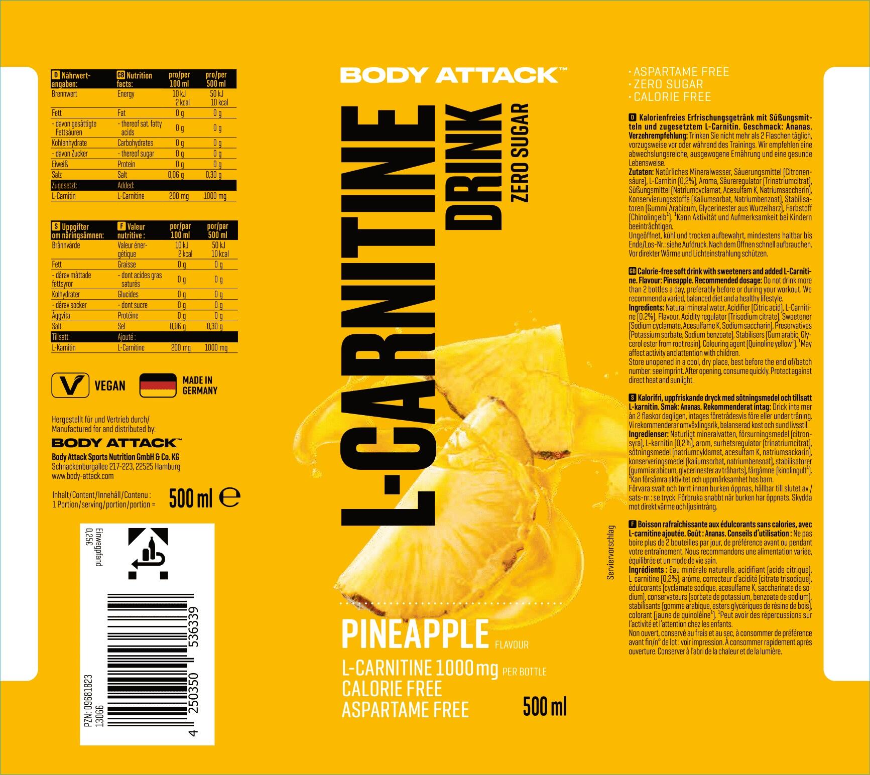 im l carnitine L-Carnitine RTD (500ml x 12)