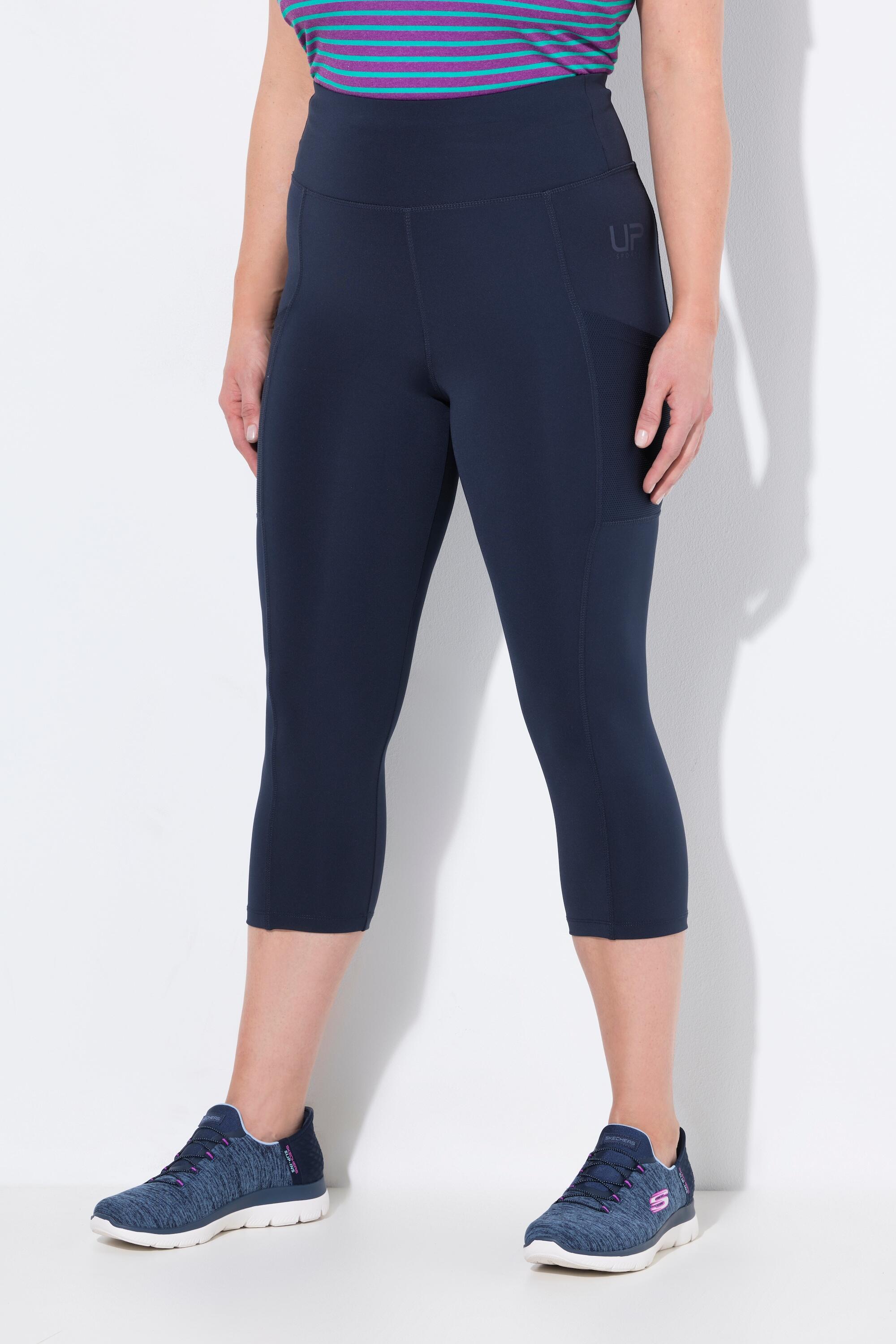 ULLA POPKEN Women's 3/4 High-Waist Leggings Blue in Recycled Polyester