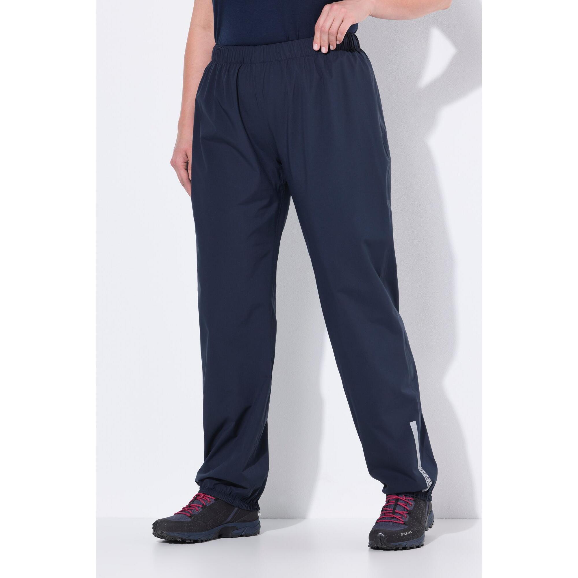 Ulla Popken - Femme Pantalon De Pluie Imperméable Bande Réfléchissante Taille Élastique - Pantalons - Bleu - Decathlon