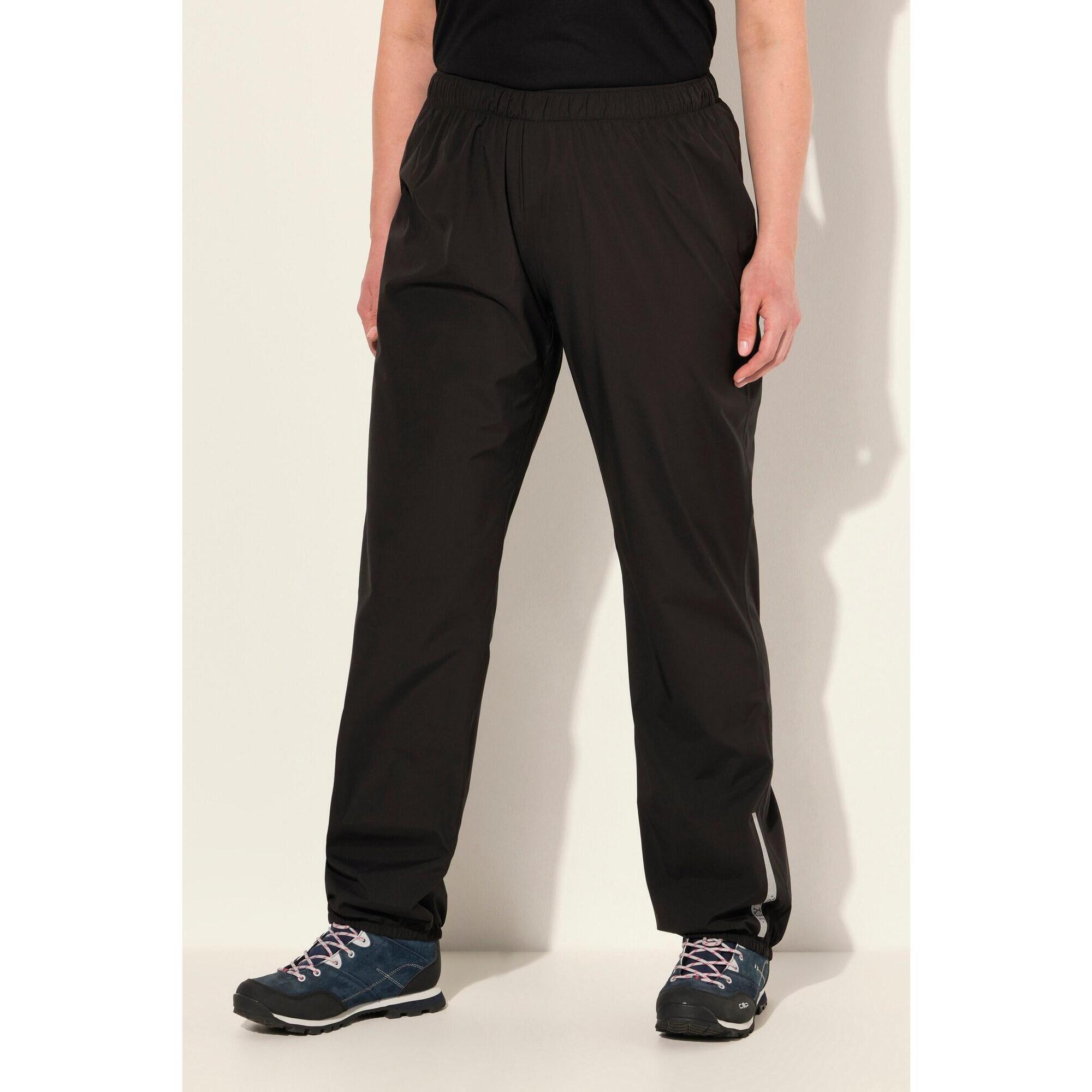 Ulla Popken - Femme Pantalon De Pluie Imperméable Bande Réfléchissante Taille Élastique - Pantalons - Noir - Decathlon