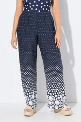 Femme Pantalon palazzo à pois. Jambe large et droite. Taille élastique