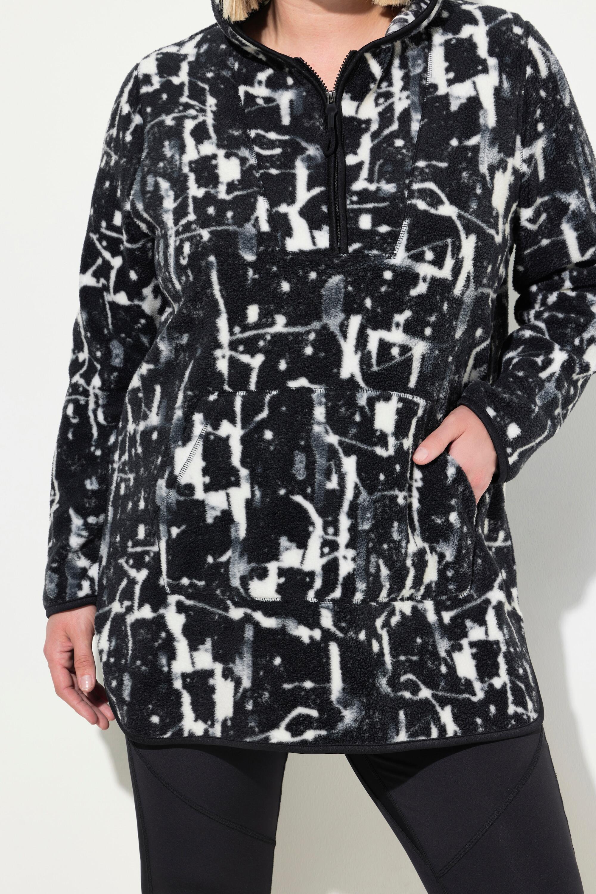 Femme Pull long à capuche et manches longues en polaire bouclée 5/7