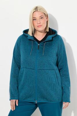 Damen Strickfleece-Jacke Teddyfleece 2-Wege-Zipper Reflektor