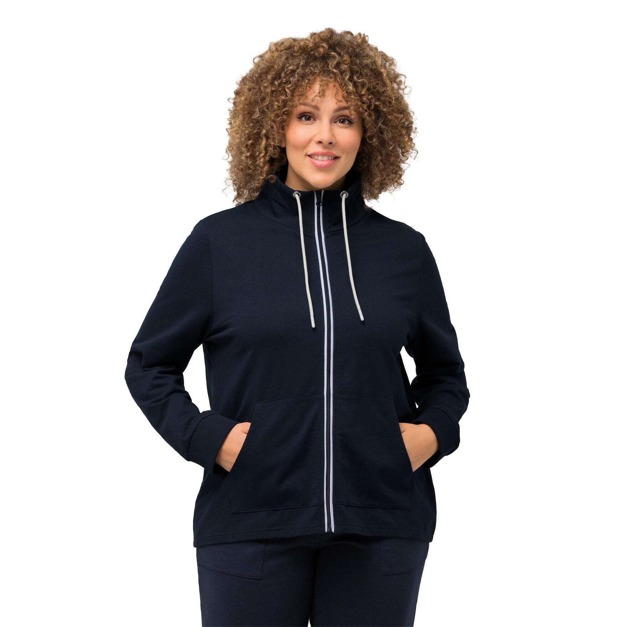 Femme Veste En Molleton Col Montant Et Poche Kangourou ULLA POPKEN Femme Veste En Molleton Col Montant Et Poche Kangourou ULLA POPKEN