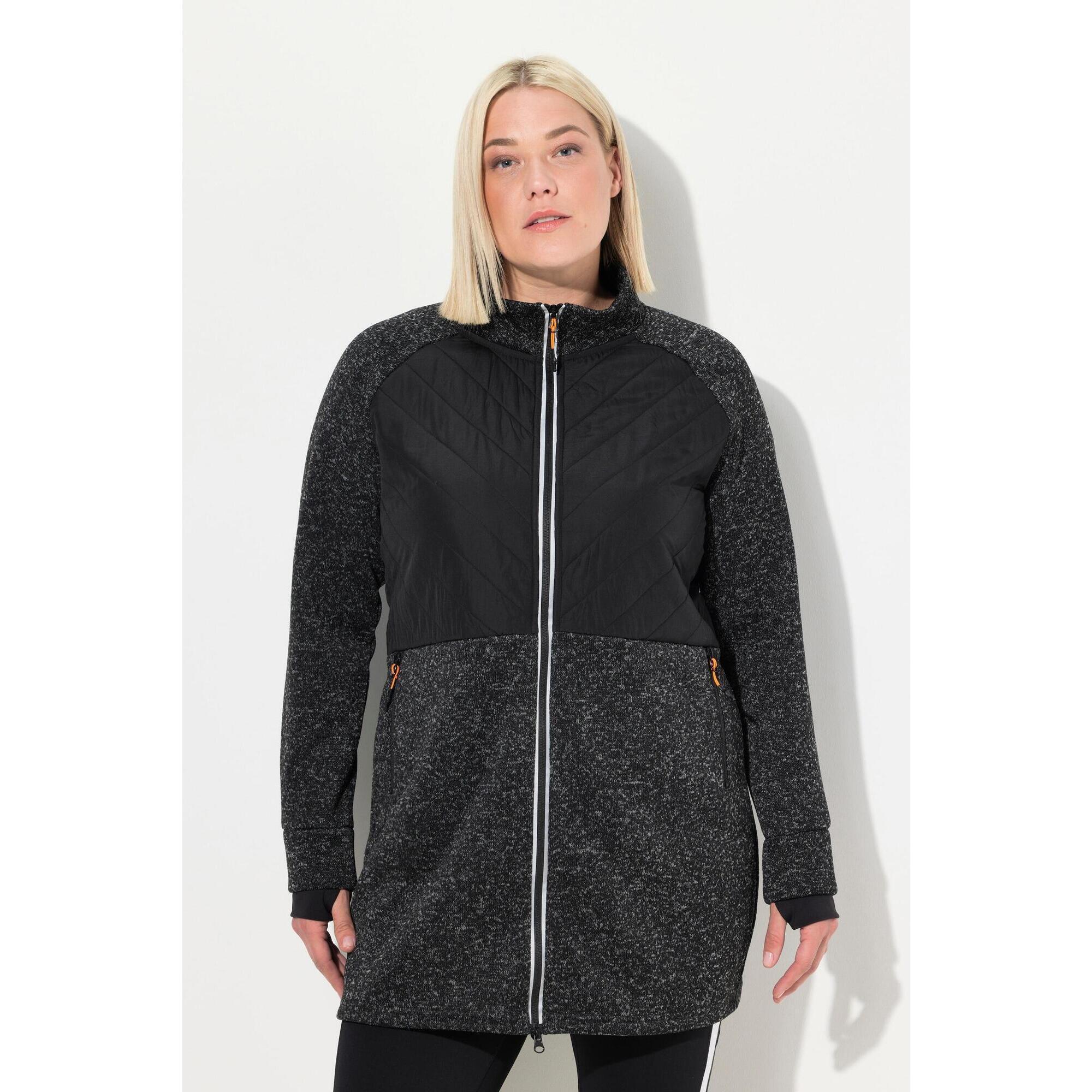 Damskie Długa bluza rozpinana z polarowej dzianiny dwukierunkowy zamek