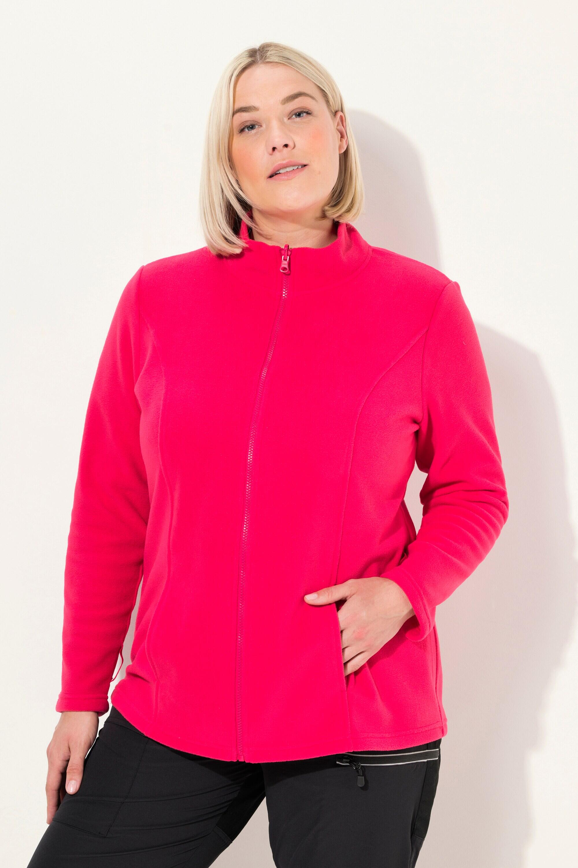 ULLA POPKEN Women's Fleece Jacket ROSA with Stand Collar, Recycled Polyester