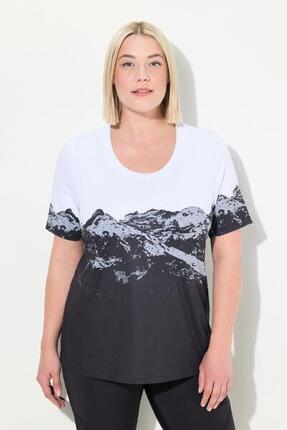 Damen Funktionsshirt Berge Rundhals Halbarm recycelt