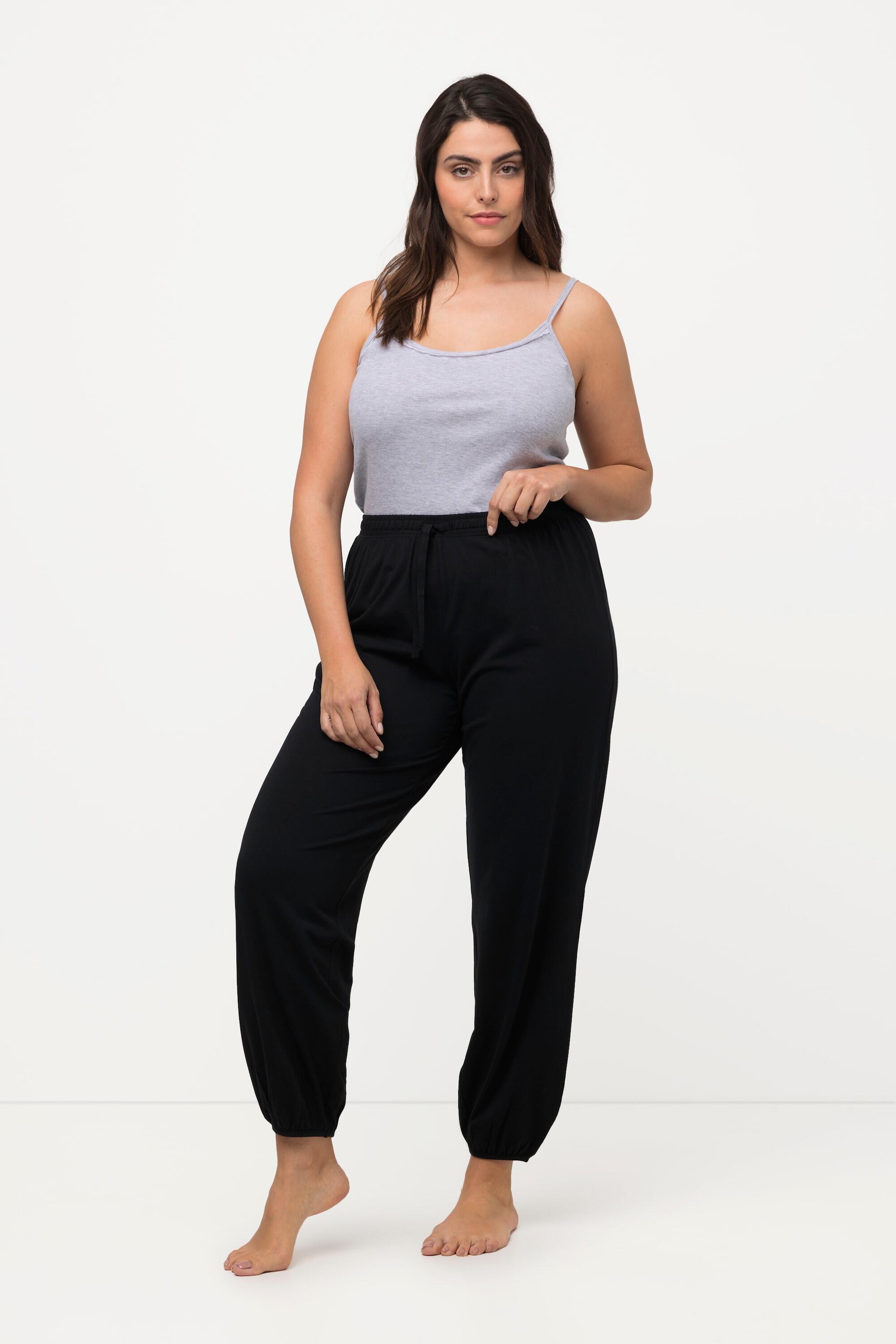 Femme Pantalon de pyjama en modal mélangé coupe droite et taille élastique 4/5