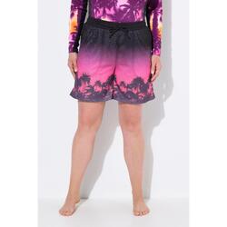 Femme Short technique en mesh. Imprimé palmiers. Jambe large et taille élastique