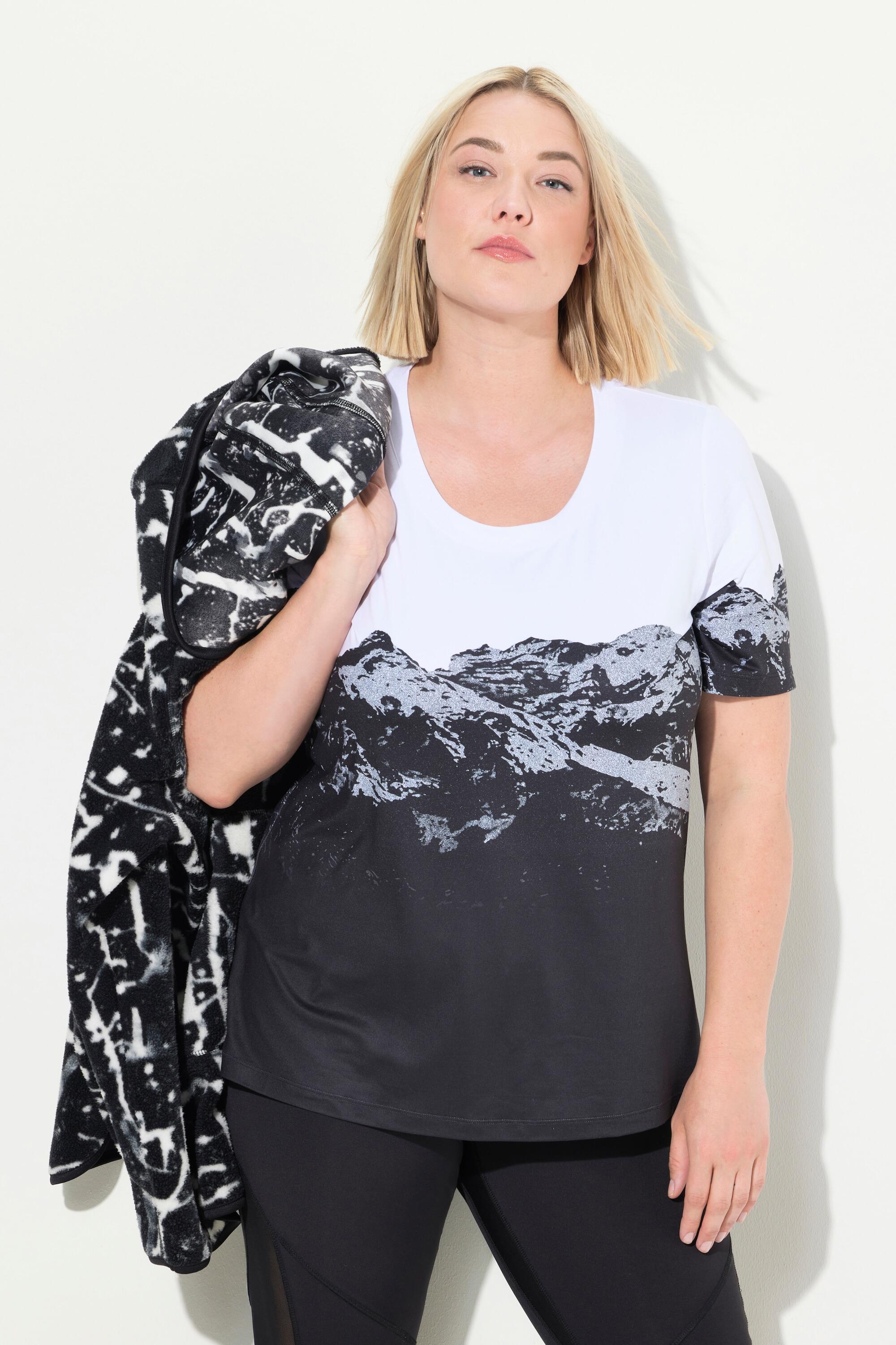 Femme T-shirt technique à col rond et manches courtes. Matière 6/7