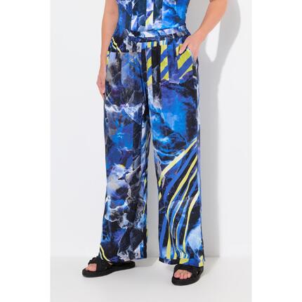 Damskie Spodnie palazzo szeroka prosta nogawka elastyczny pas