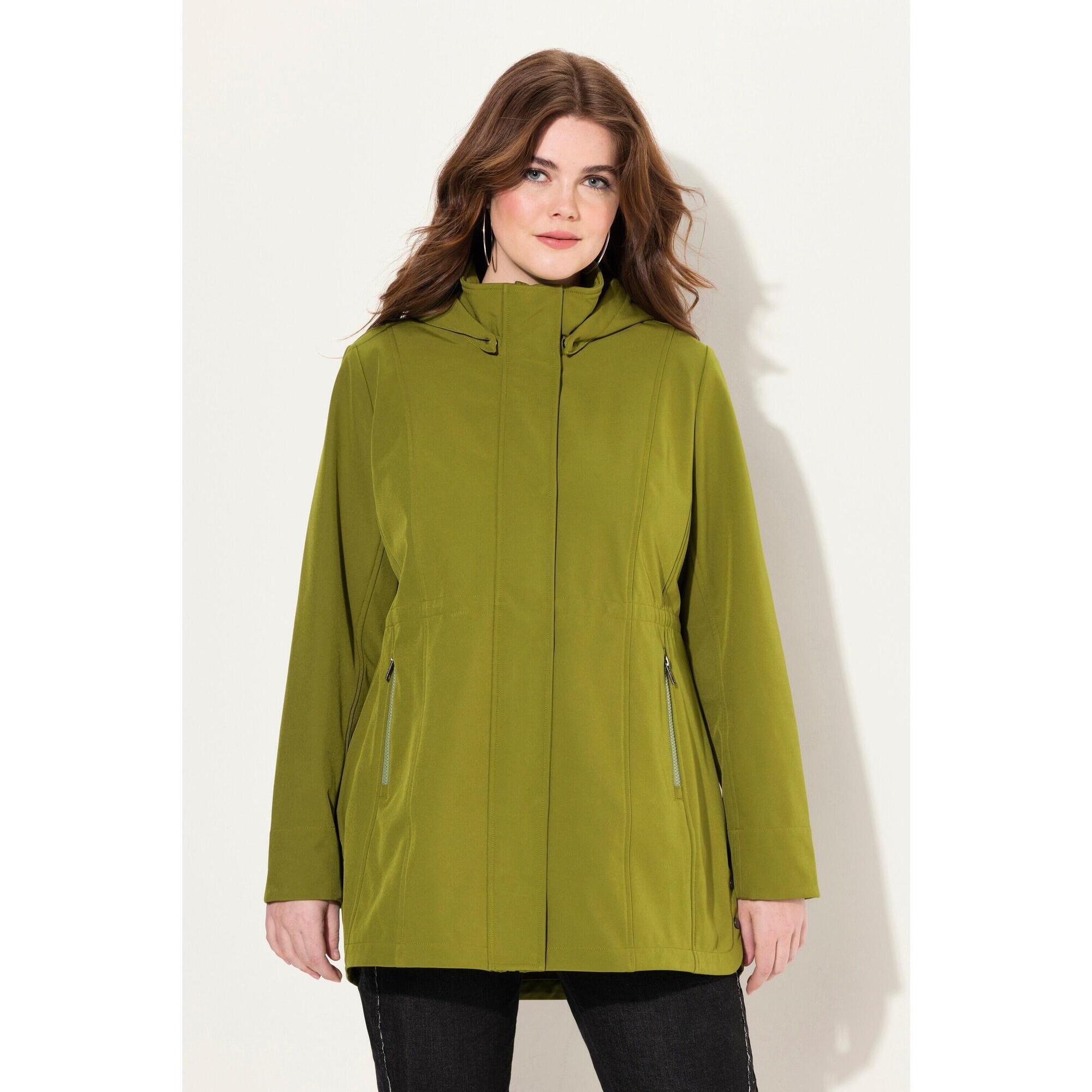 Ulla Popken - Femme Veste Softshell Hyprar Imperméable Capuche Amovible - Softshell - Vert - Decathlon