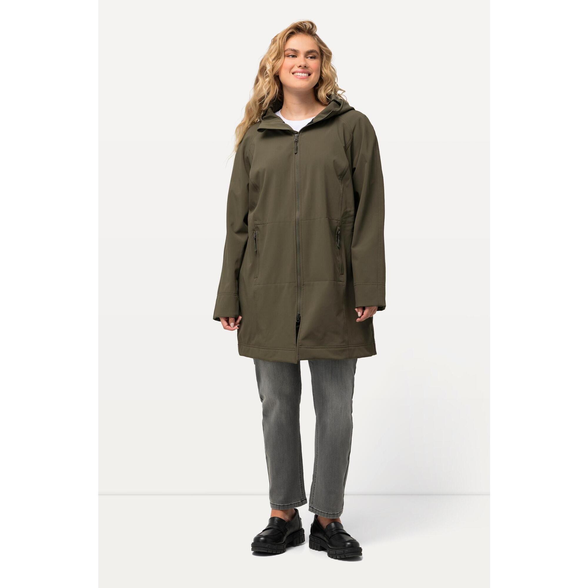 Ulla Popken - Femme Veste Softshell Hyprar Déperlante Doublure Polaire - Softshell - Vert - Decathlon