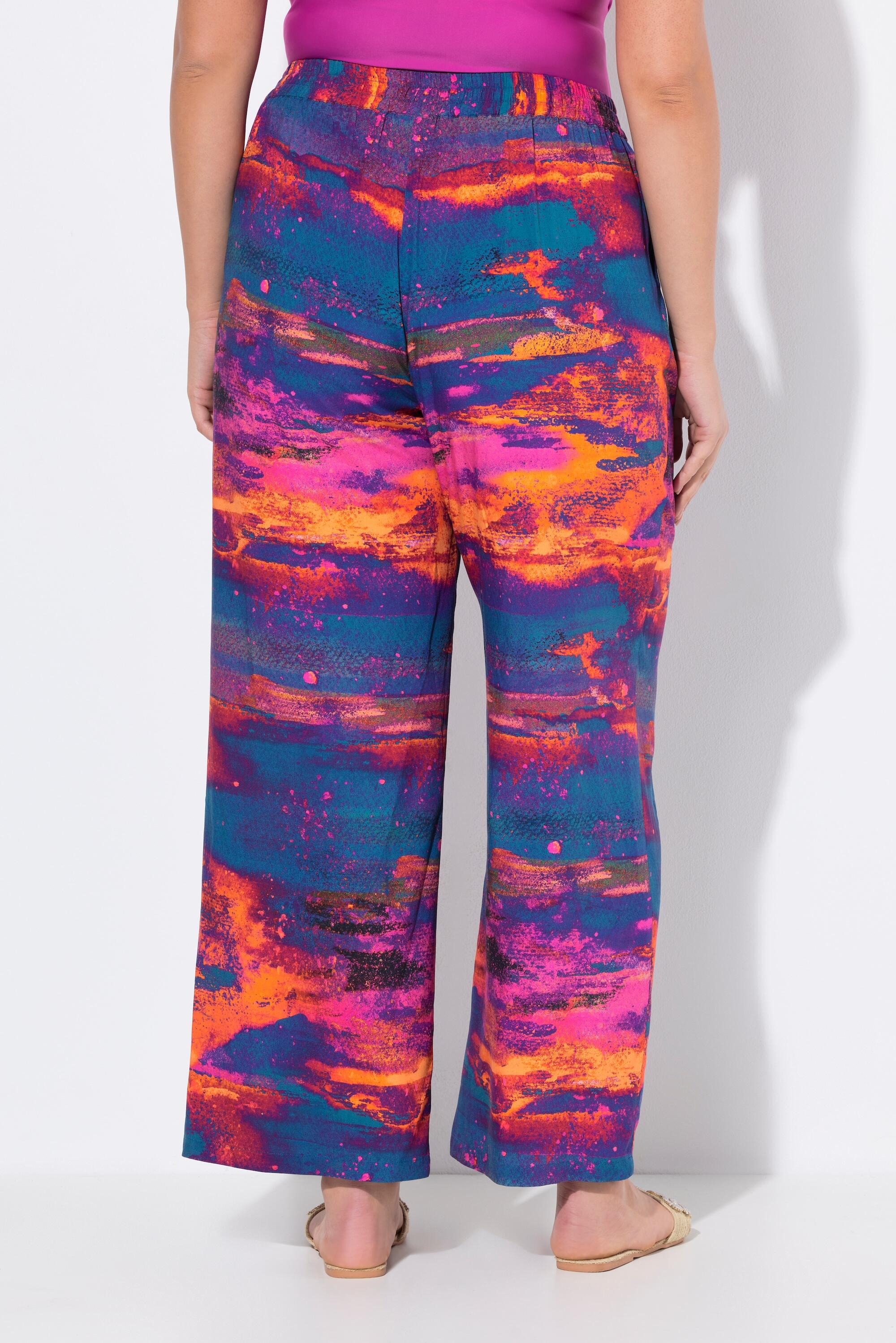 Femme Pantalon palazzo jambe large et droite taille élastique 2/7