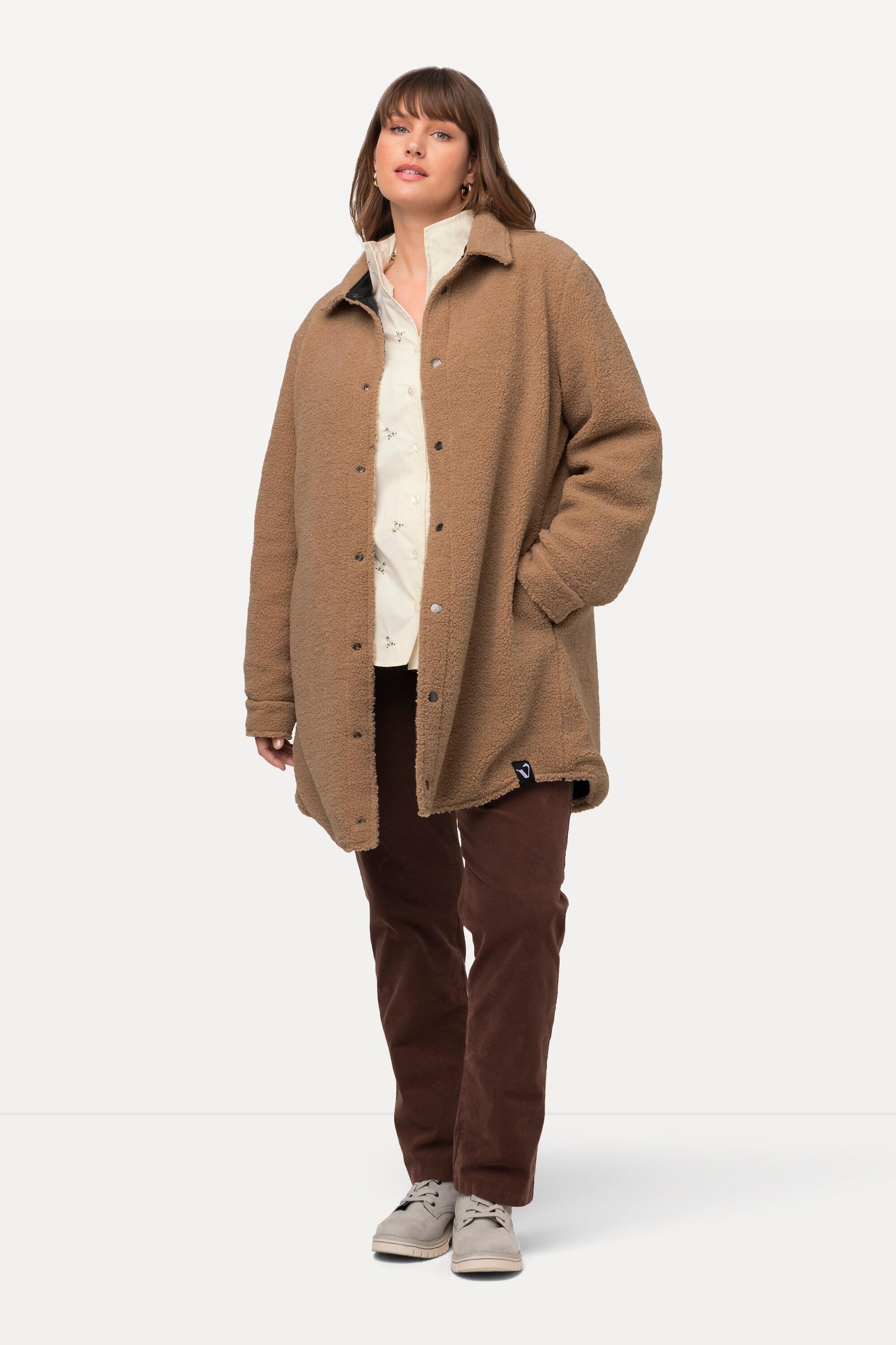 Femme Veste réversible matelassage/peluche col chemise et boutons-pression 6/7