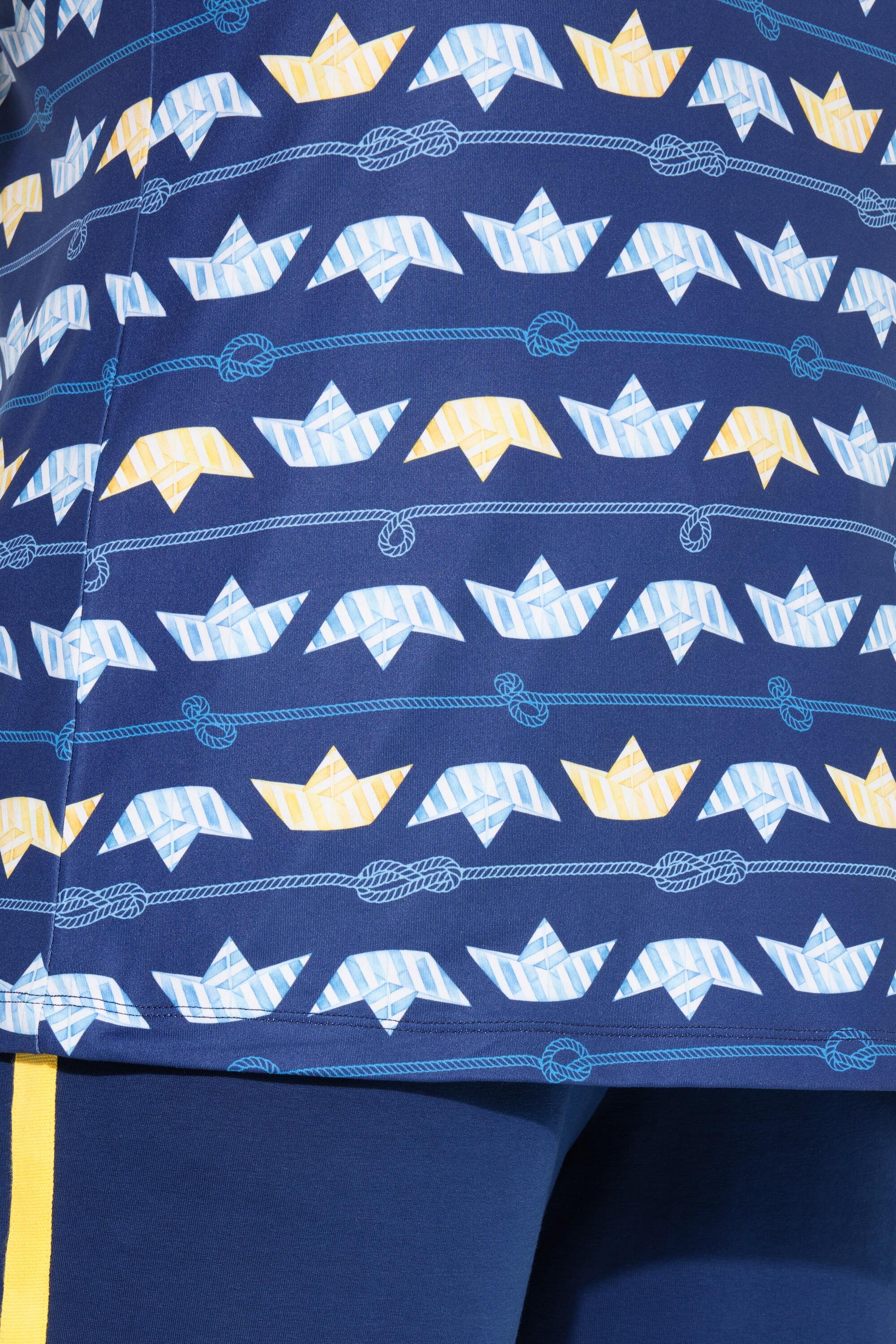 Femme T-shirt technique avec motif petits bateaux col en V et manches courtes 4/7