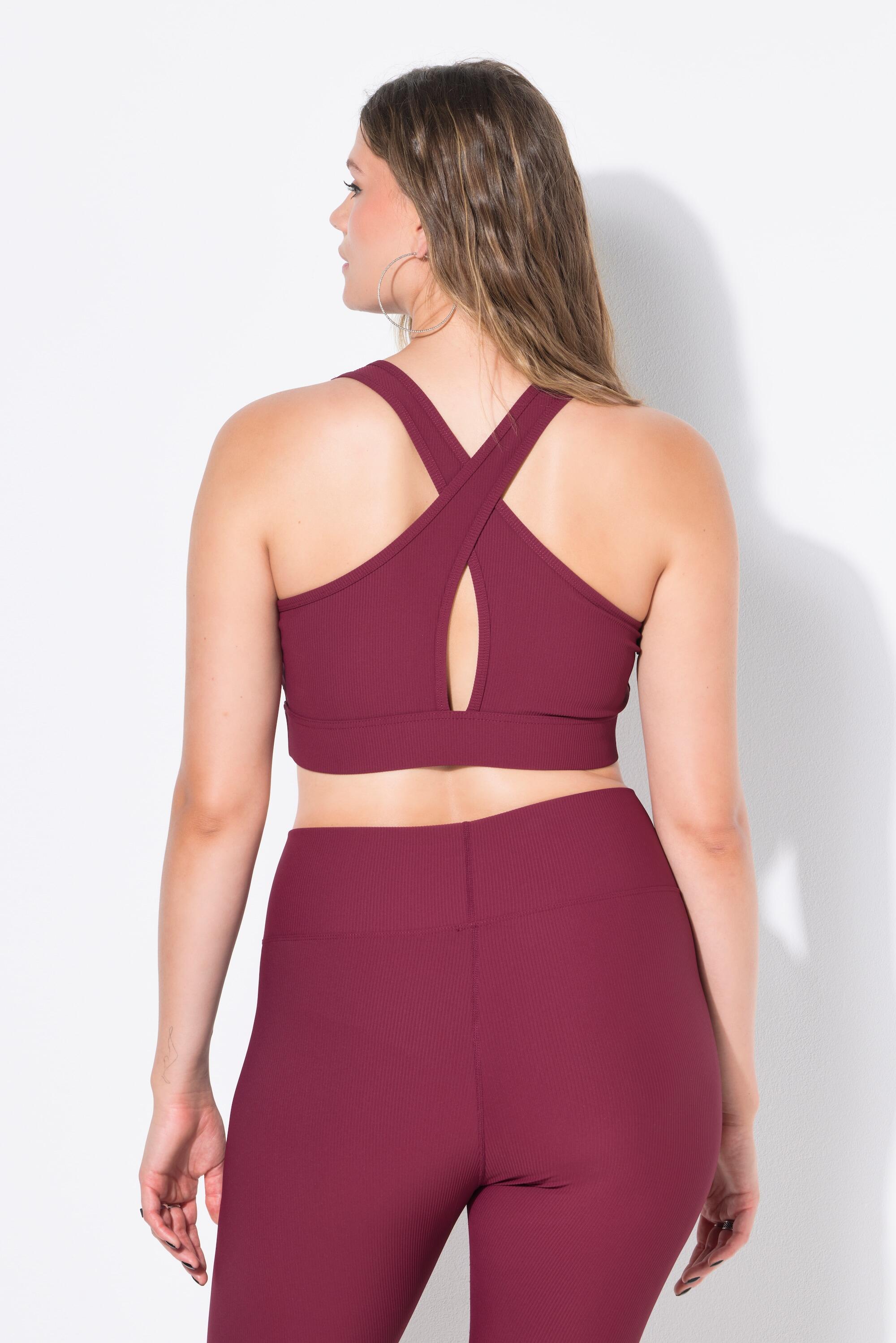 Femme Soutien-gorge en jersey côtelé avec bretelles croisées dans le dos 2/4