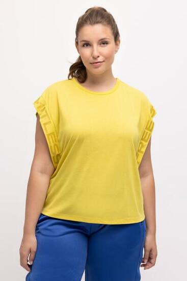 Damen T-Shirt Schriftdruck antibakteriell Rundhals Halbarm