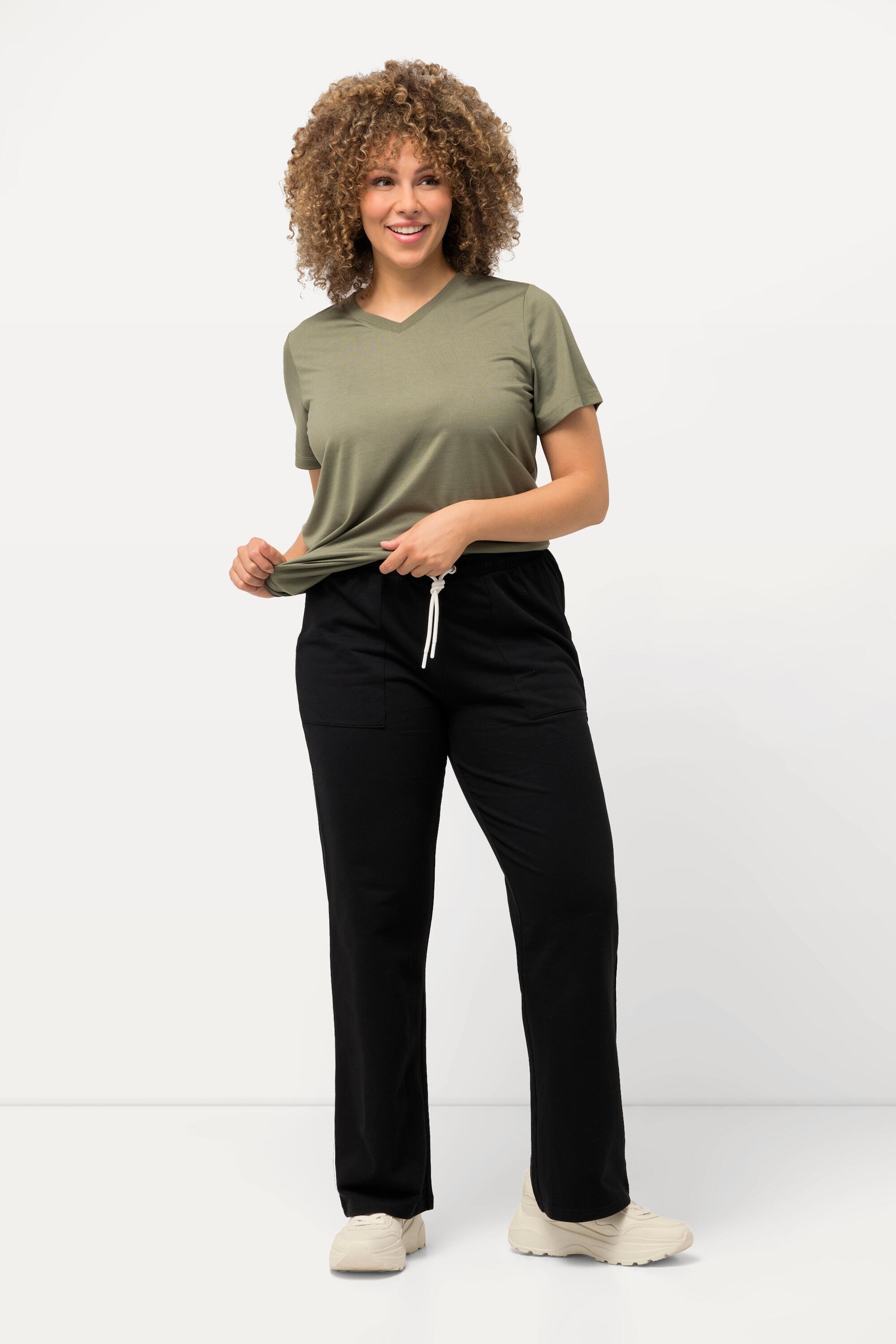 Dames Joggingbroek rechte pijpen elastische band 3/4