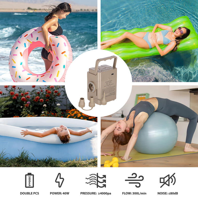 Saltea gonflabilă dublă 200×145 cm cu pompă 270 kg  NILS CAMP NC2808