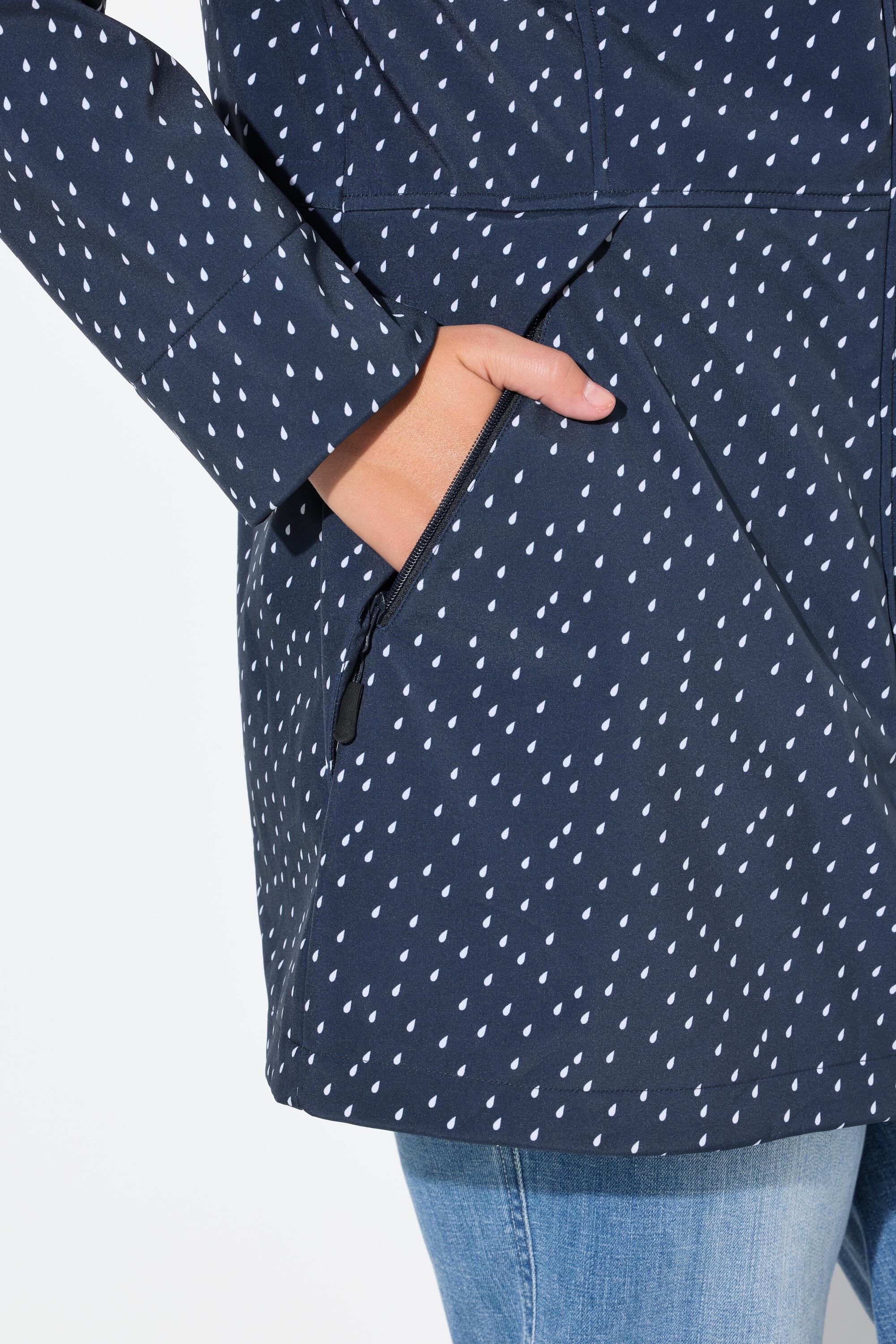 Femme Veste longue Softshell imperméable avec capuche motif gouttes de pluie 5/7