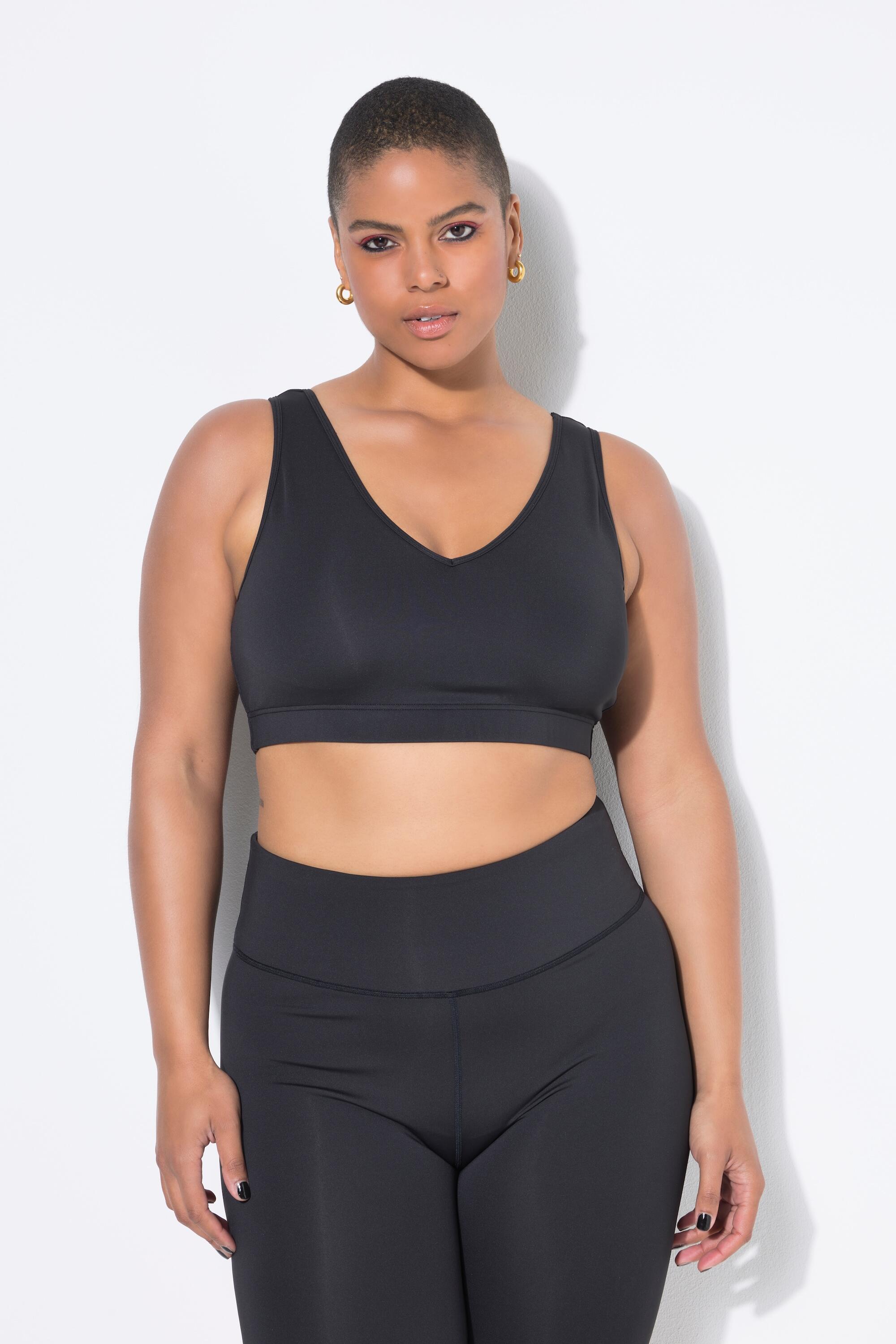 ULLA POPKEN Brasier sportivo GET STRONG nero taglia grande 84% poliestere