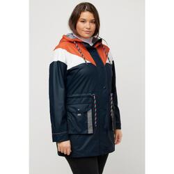 Femme Veste ciré HYPAR à-plat de couleurs capuche cordon coulissant