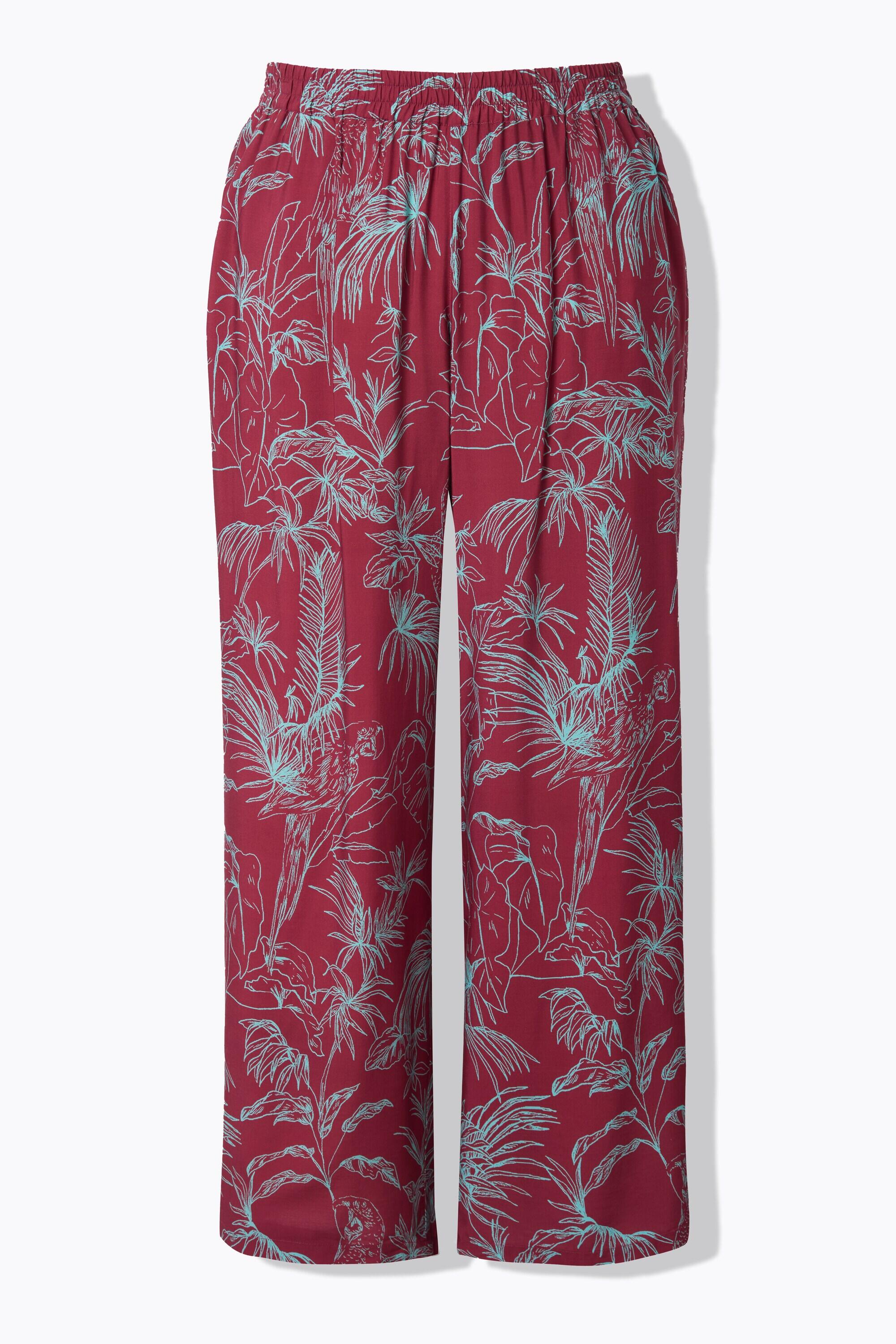 Femme Pantalon palazzo imprimé jungle. Jambe large et taille élastique 7/7