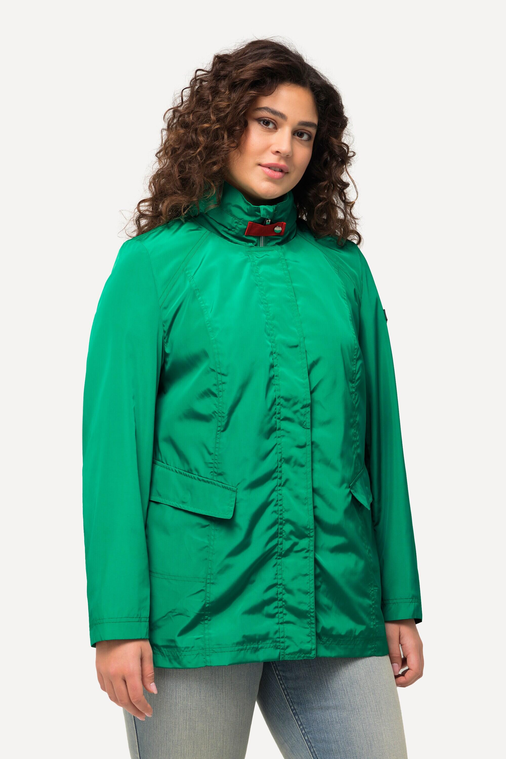 ULLA POPKEN Giacca tecnica donna HYPRAR con collo alto e cappuccio, polyester – verde