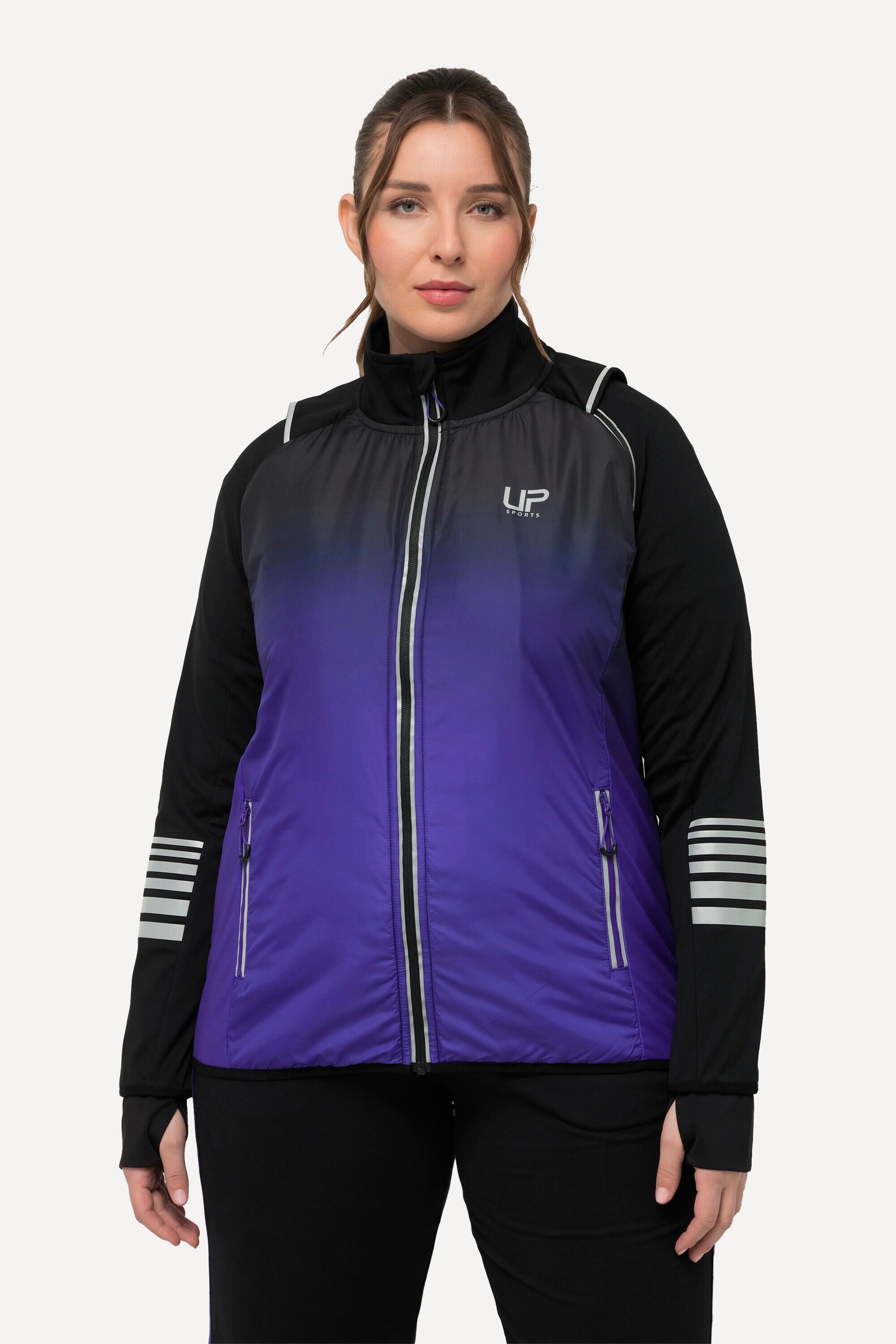 ULLA POPKEN 2-in-1 Technical Women's Jacket - Purple, Removable Sleeves, Fleece Lining