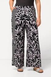 Femme Pantalon palazzo imprimé à fleurs jambe large et taille élastique
