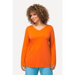 Femme T-shirt technique antibactérien col en V et manches longues