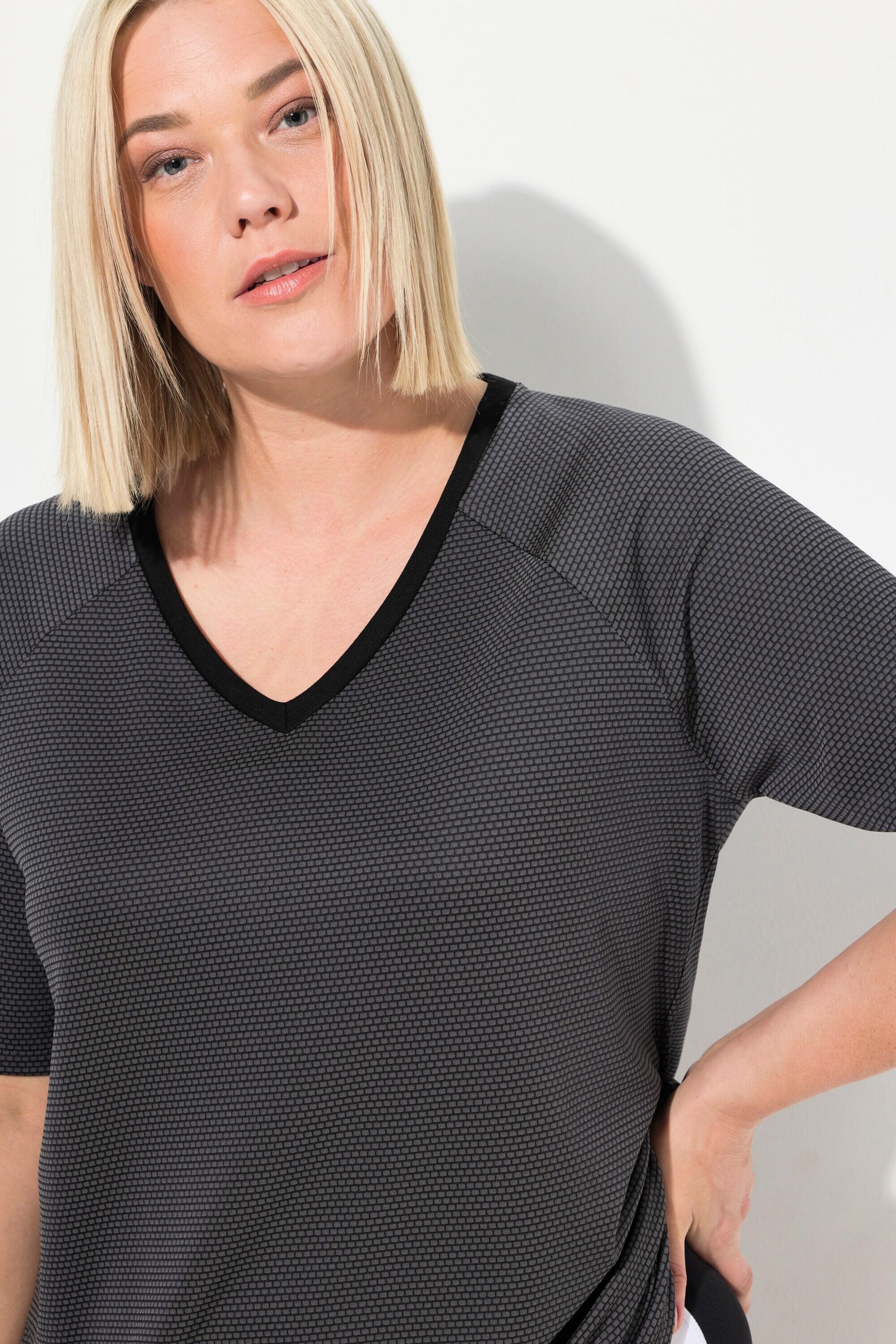 Femme T-shirt de sport séchage rapide col en V et manches courtes 3/5