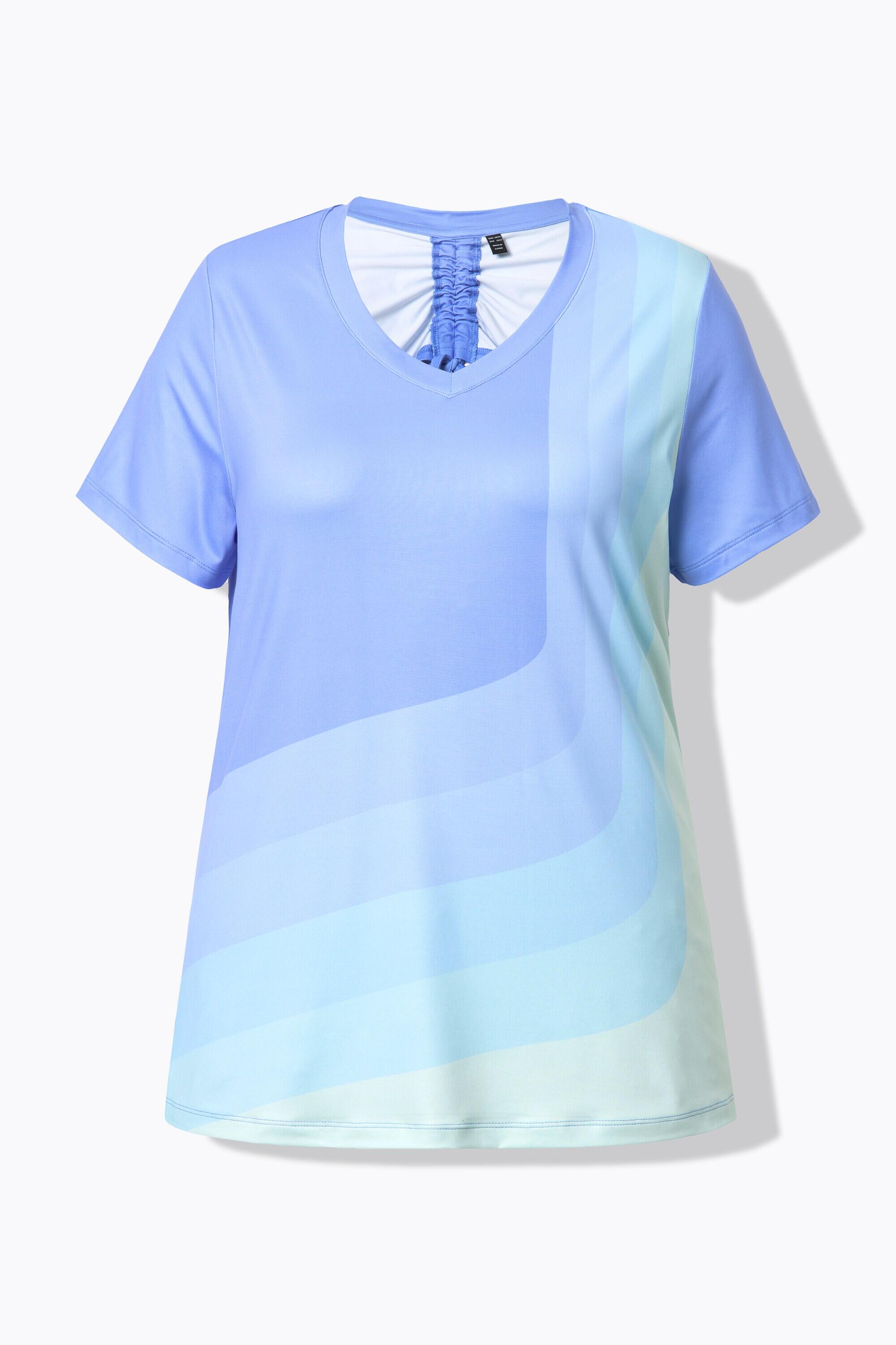 Dames Yogashirt rimpelband op de rug V-hals korte mouwen 12/13