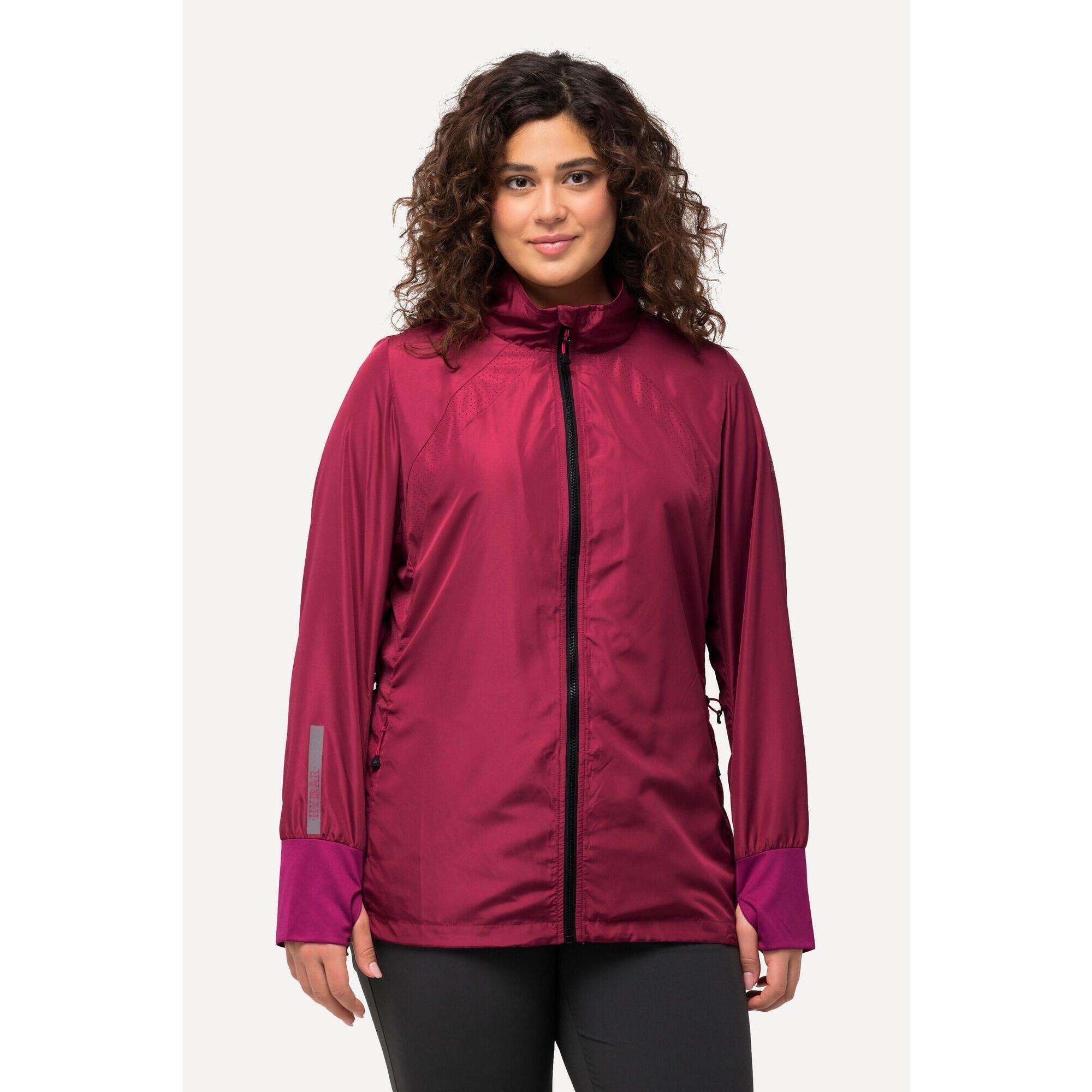 Ulla Popken - Femme Veste Légère Hypar À Col Montant Et Cordon Coulissant Matière Recyclée - Veste - Rouge - Decathlon