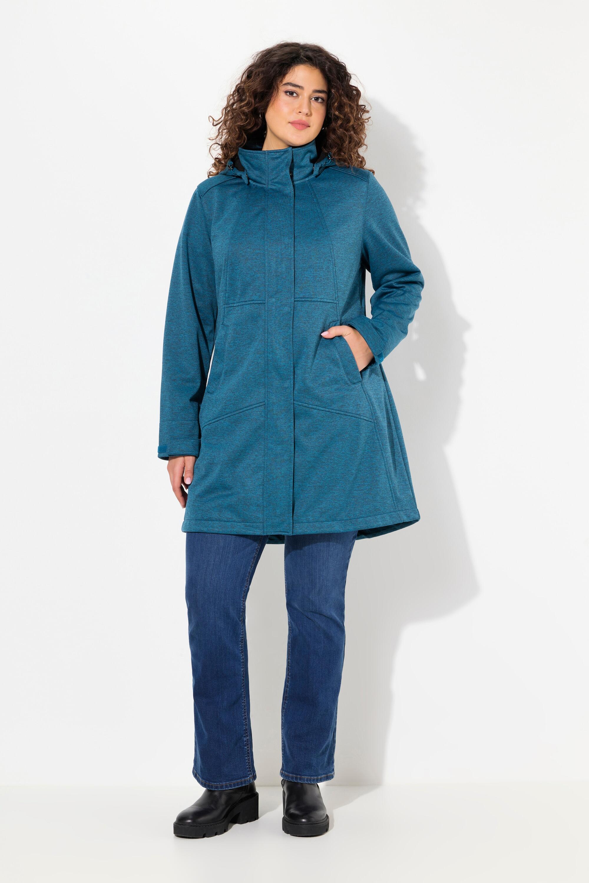 ULLA POPKEN HYPRAR Women's Softshell Jacket Waterproof 10,000 mm with Removable Hood