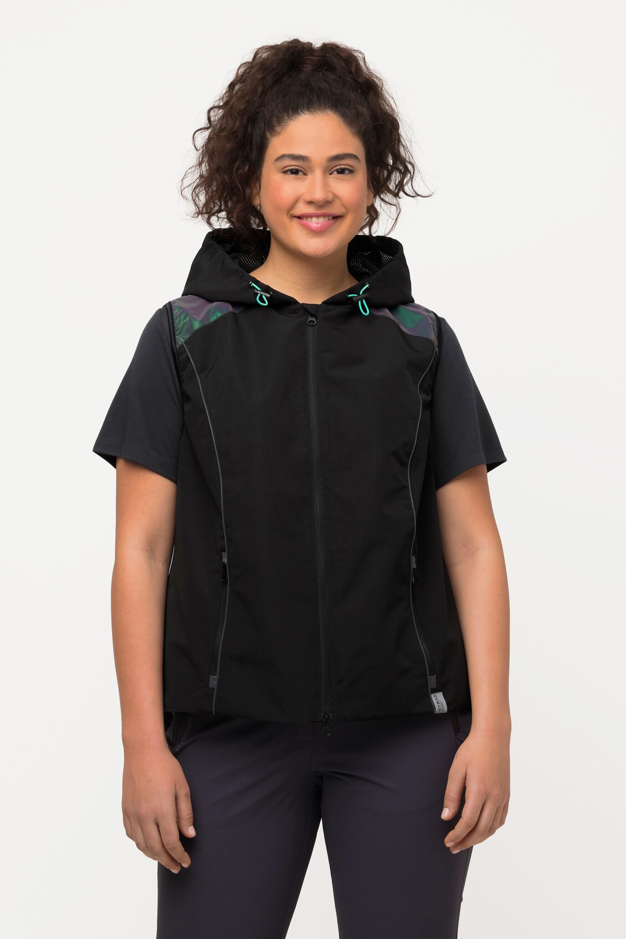 ULLA POPKEN Gilet tecnico HYPAR donna idrorepellente nero con dettagli riflettenti