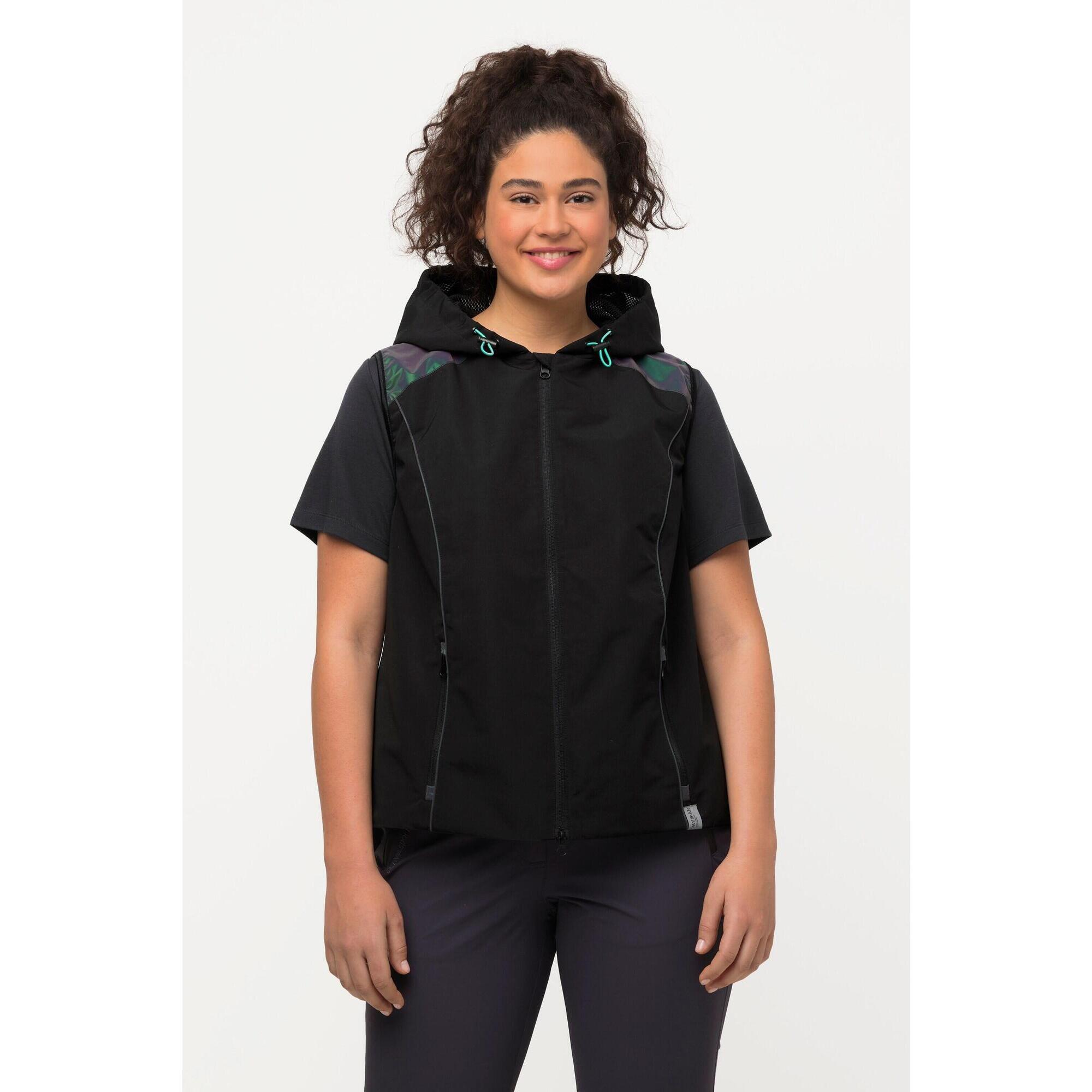 Ulla Popken - Femme Gilet Technique Hypar Élément Réfléchissant Matière Déperlante - Veste - Noir - Decathlon